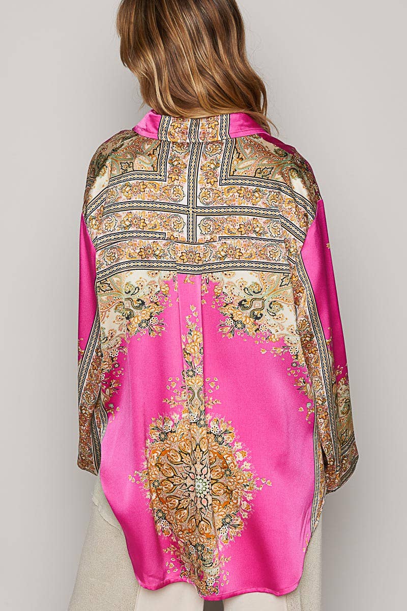 Silky Paisley Button-Down