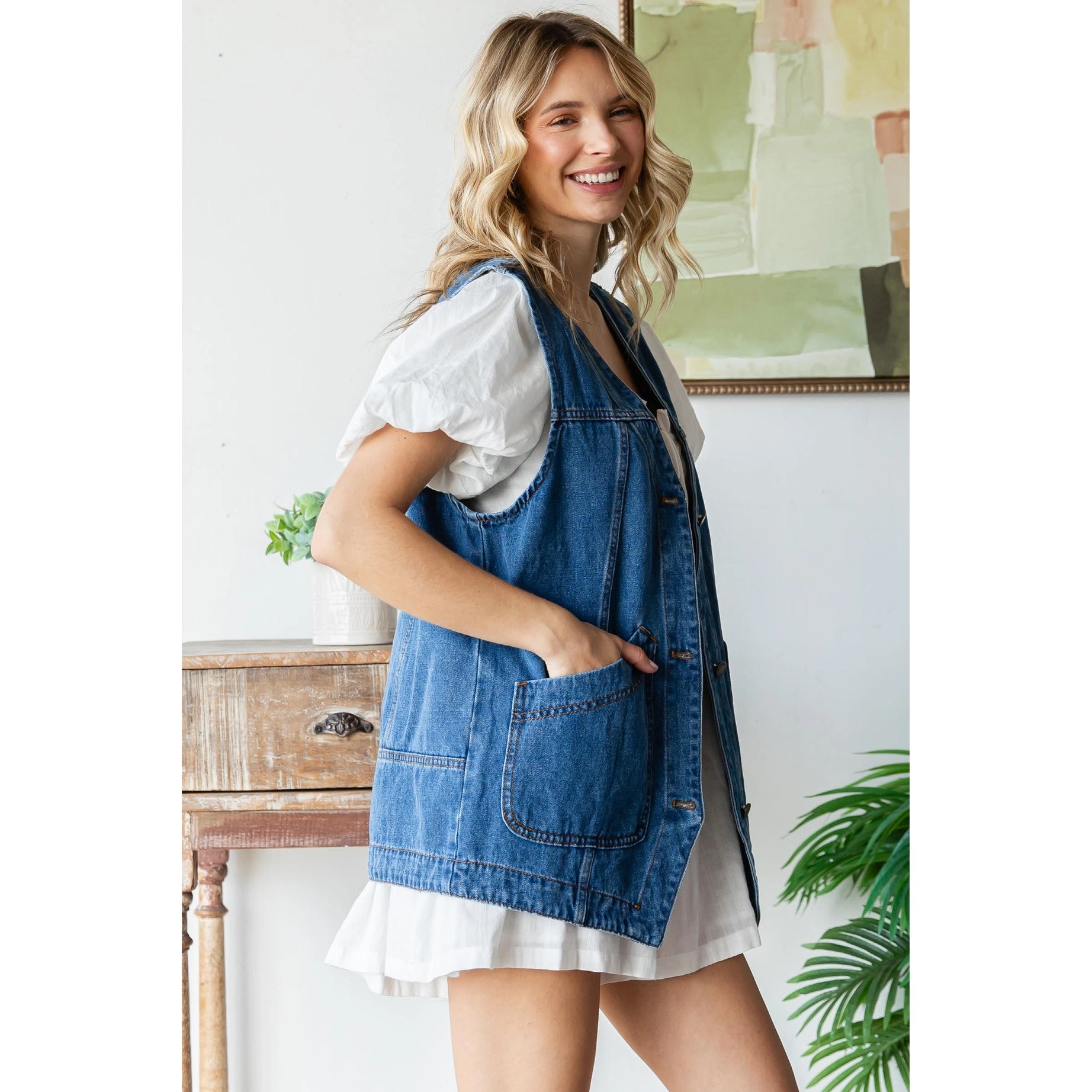 Lainey Longline Denim Vest