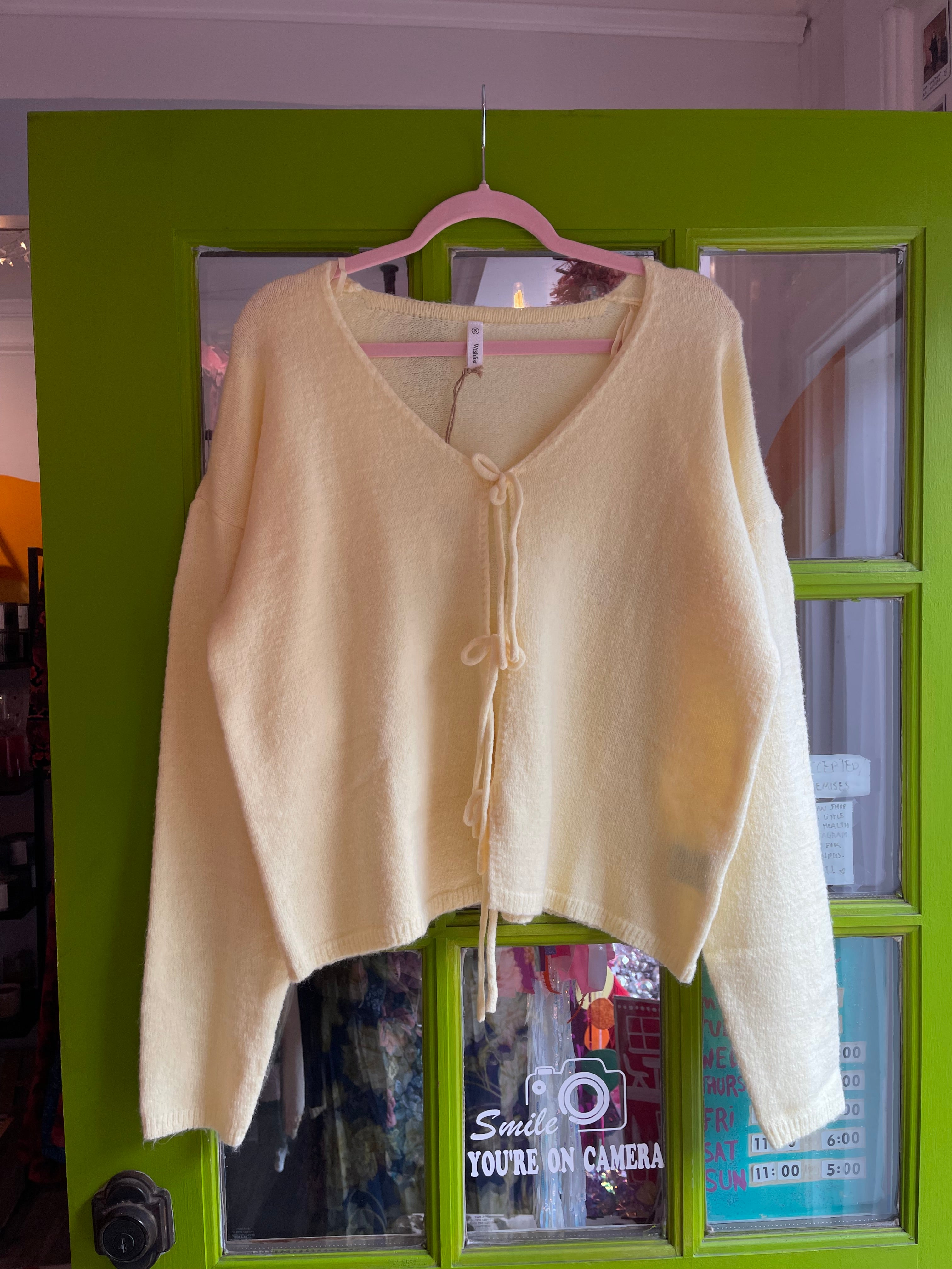 Brushed Butter Tie-Up Sweater