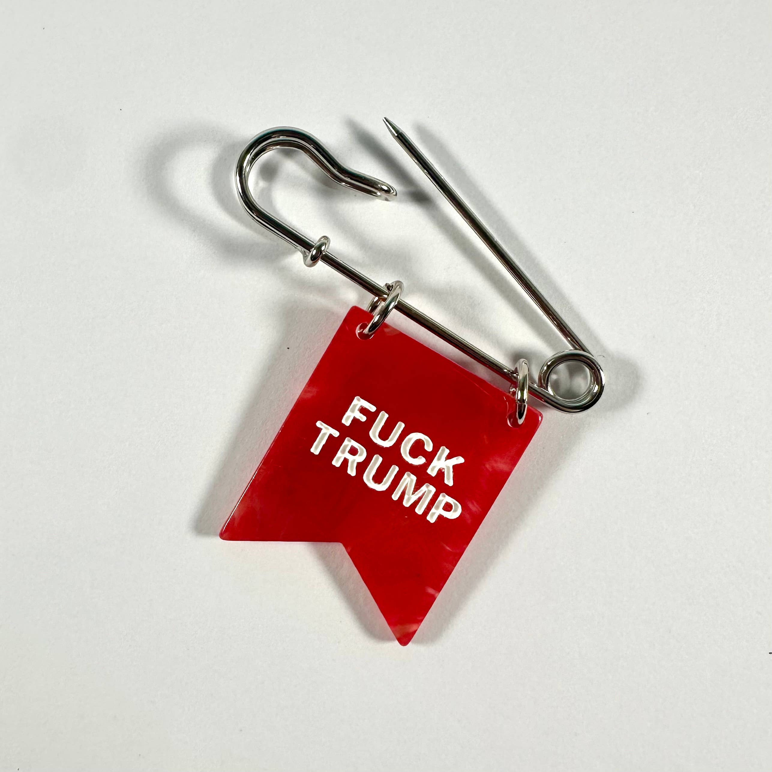 F*ck Tr*mp Banner Ribbon Safety Pin