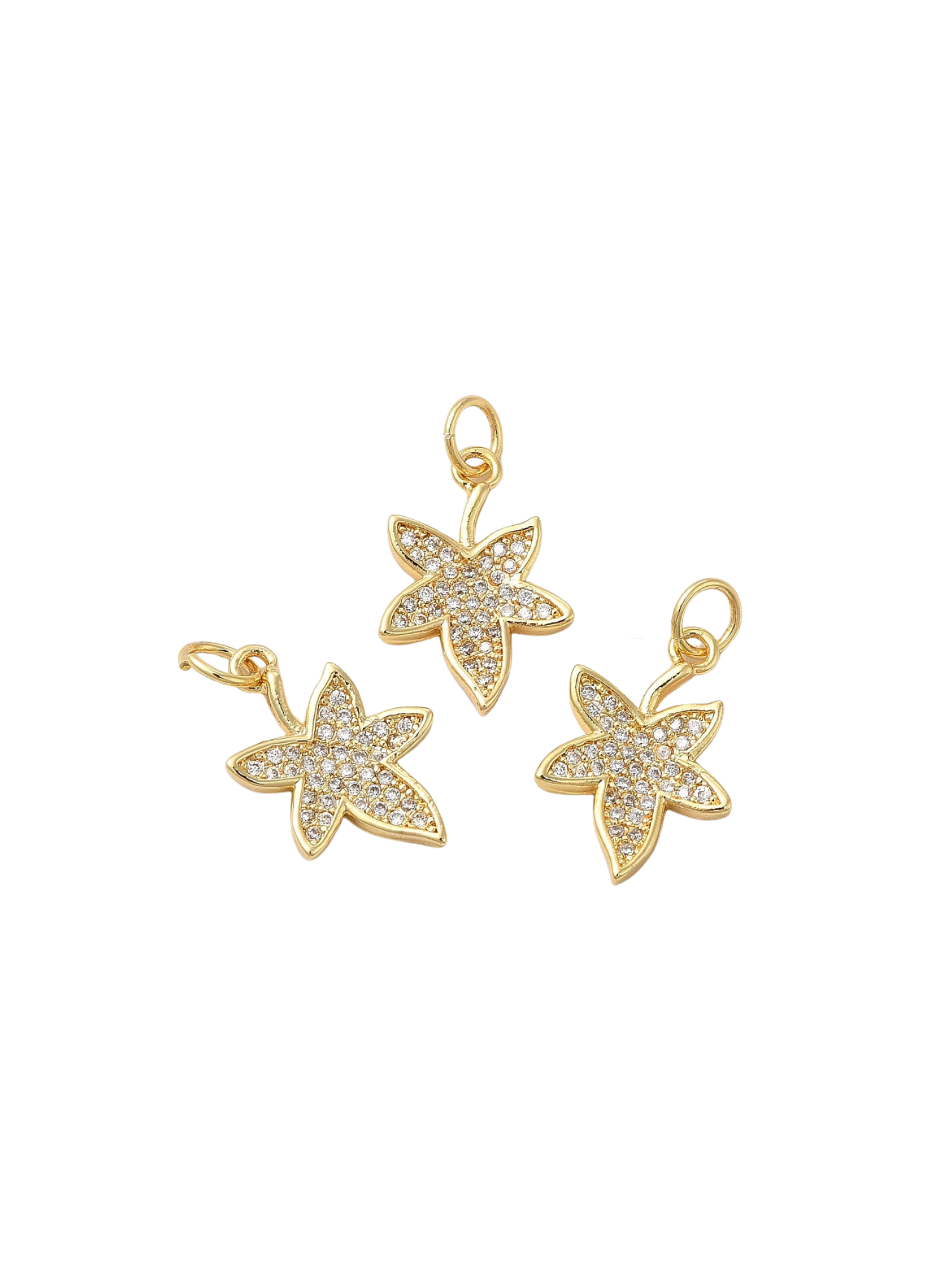 * Gold Inlaid Autumn Leaf Charm