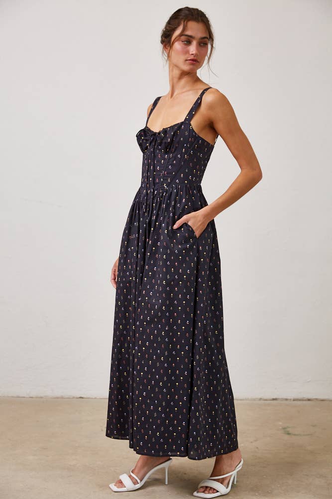 Wild Floral Poplin Maxi Dress