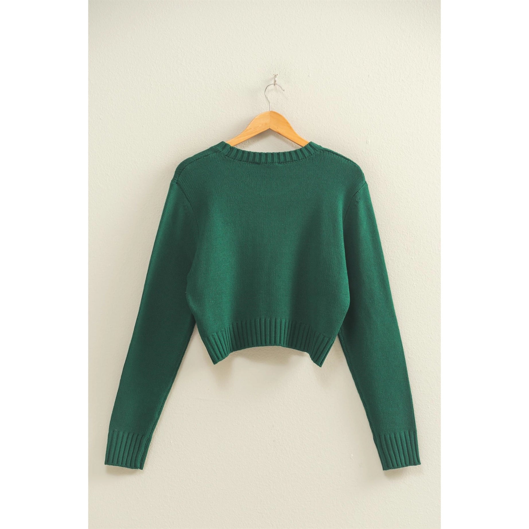 Cropped Everyday Sweater (Forest Green)
