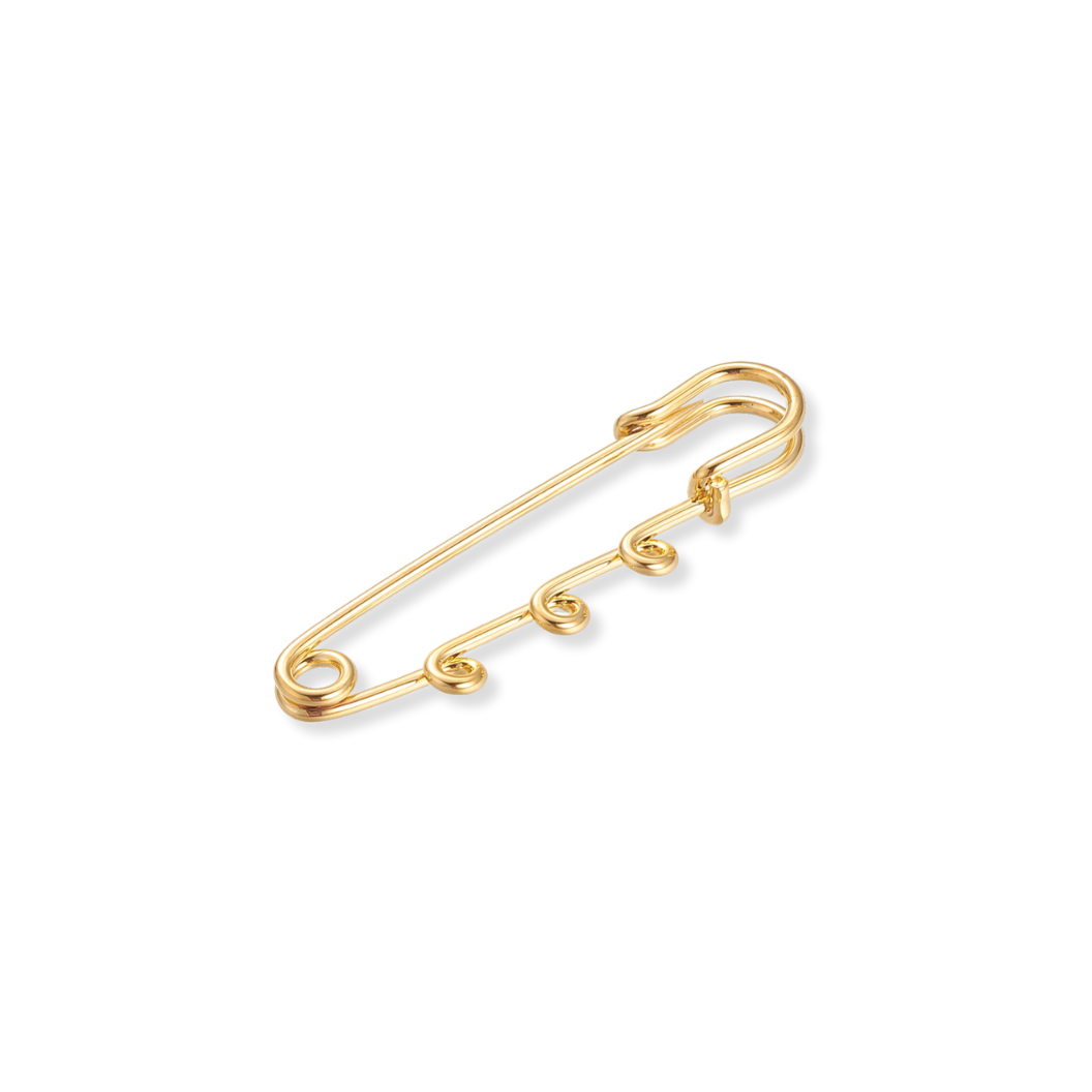 Gold Safety Pin Brooch
