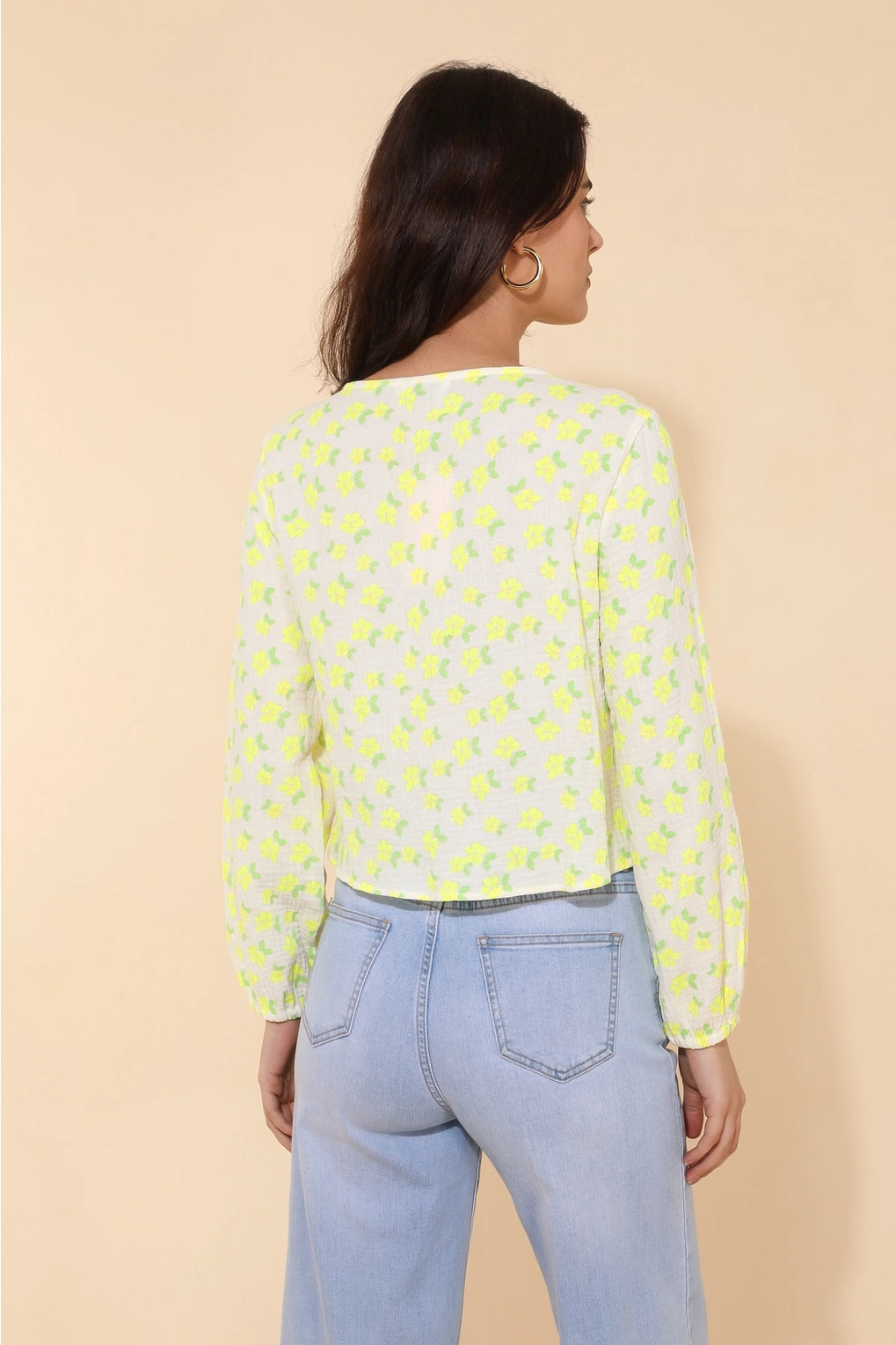 Jaune Fleurs Blouse