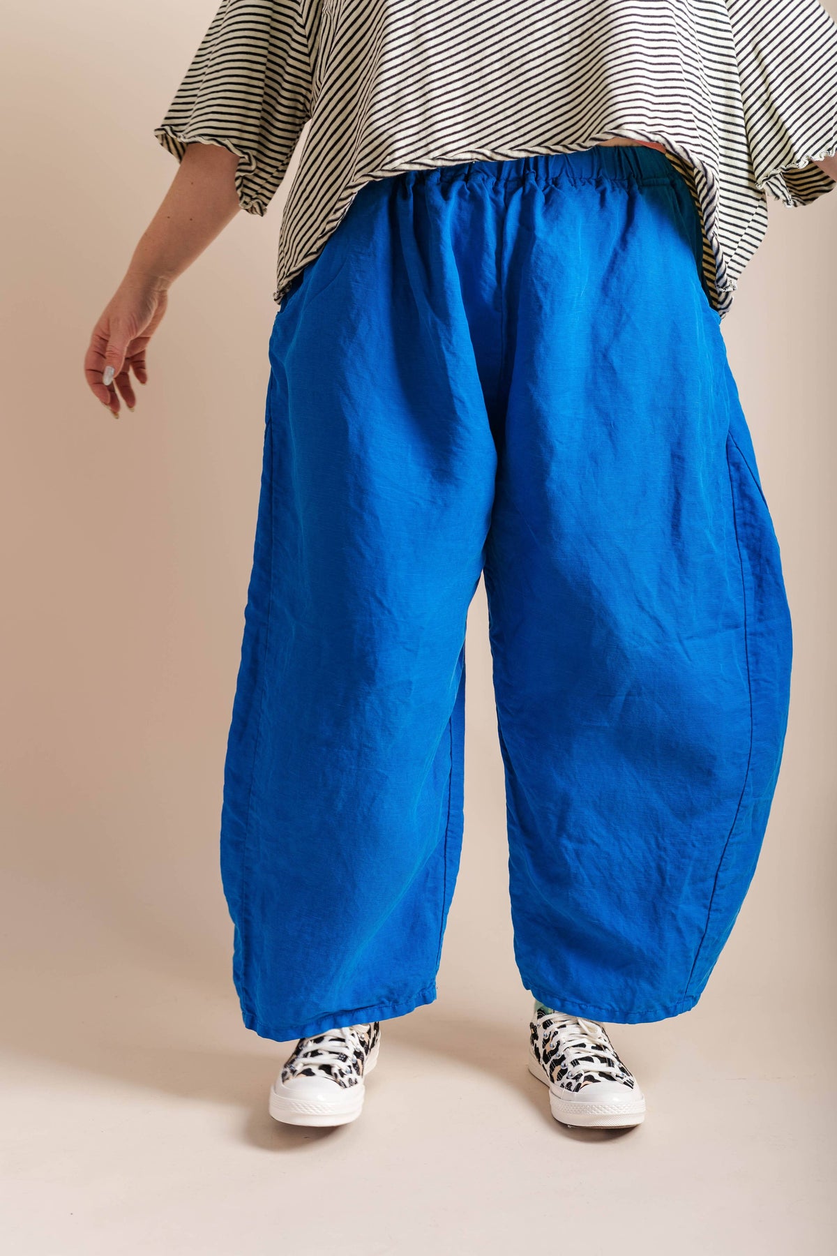 Bright Blue Linen Balloon Pant | NETTLE STUDIOS