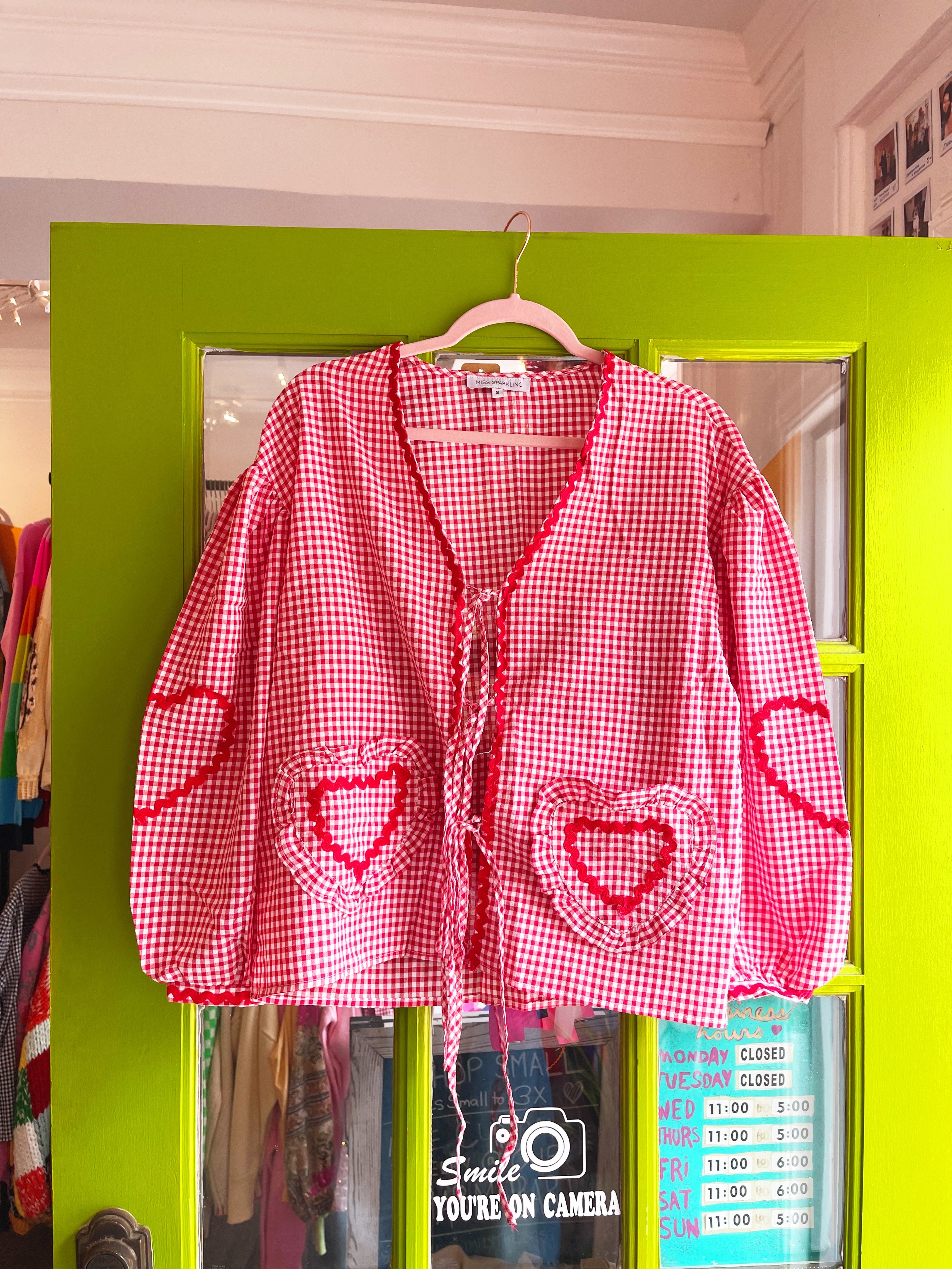 Gingham In Love Blouse (Red)