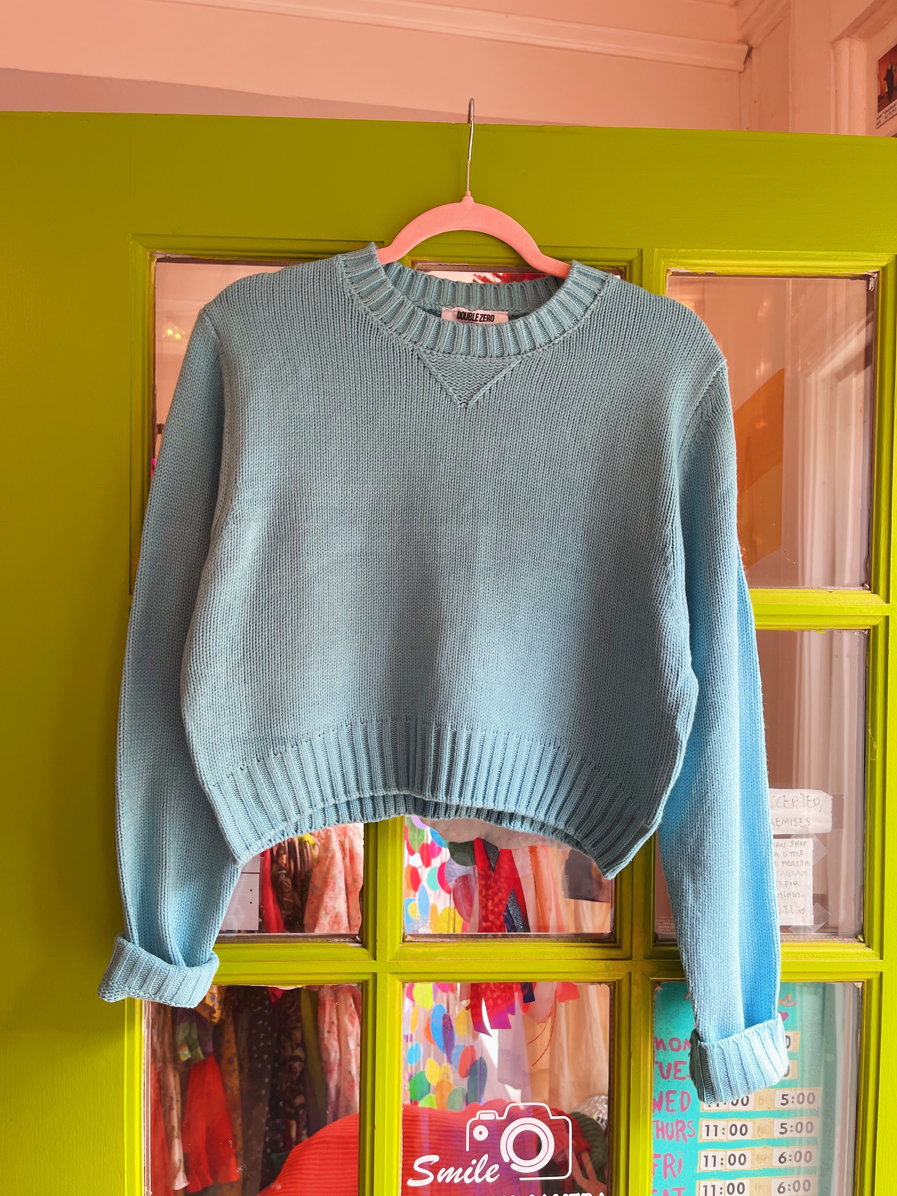 Cropped Everyday Sweater (Aqua)
