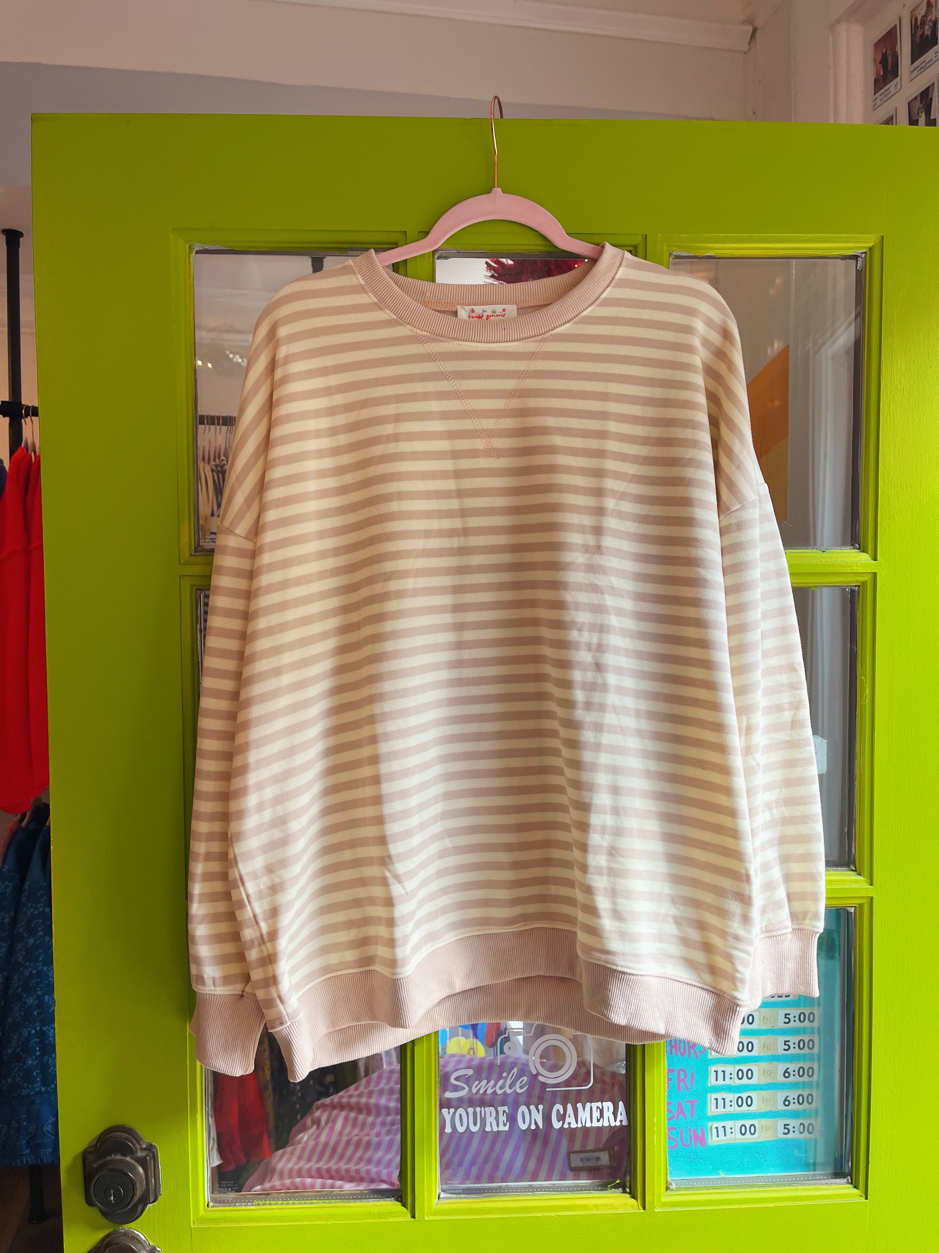 Striped Everyday Pullover (Beige)