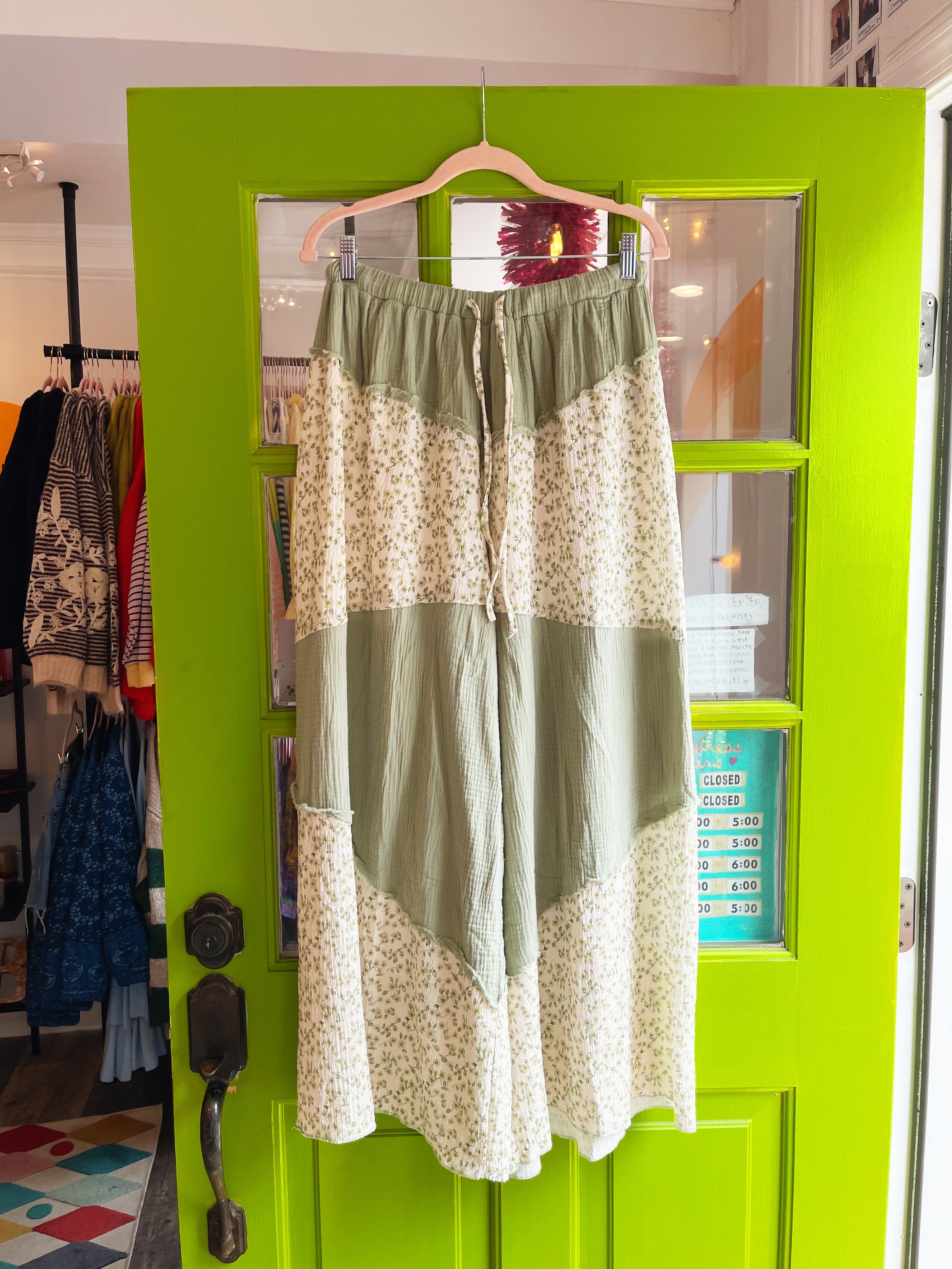 Pistachio Patchwork Pants