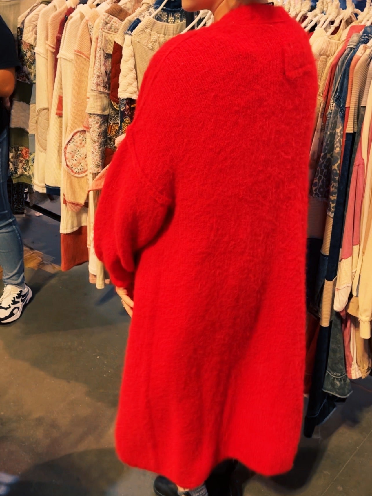 Cherry Red Maxi Cardi