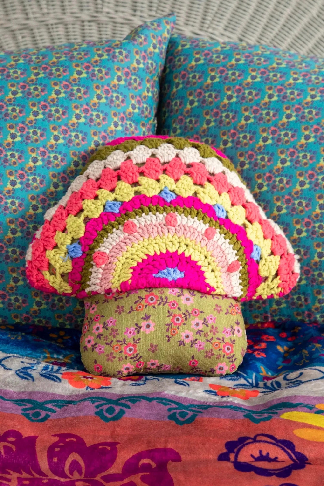 Crochet Pillow | Mushroom
