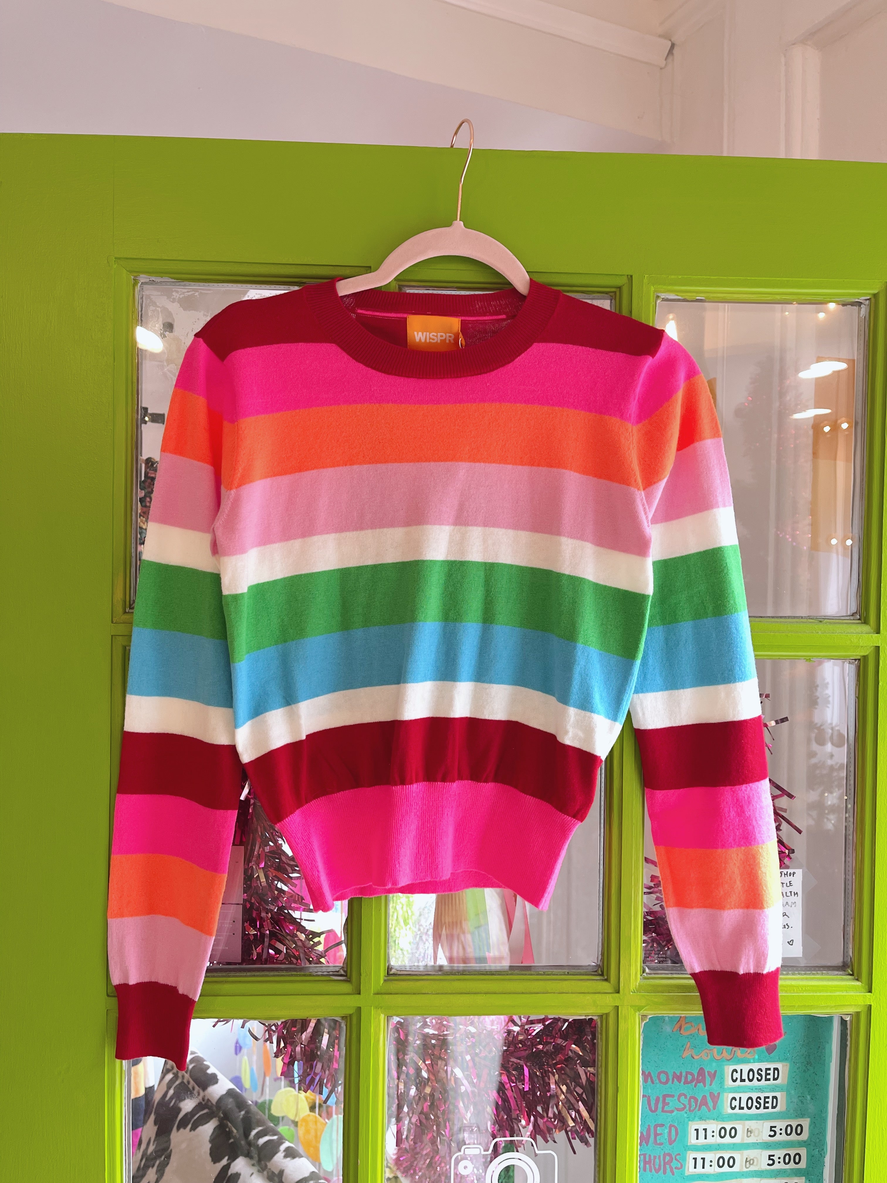 Multi Stripe Crew | BRODIE CASHMERE