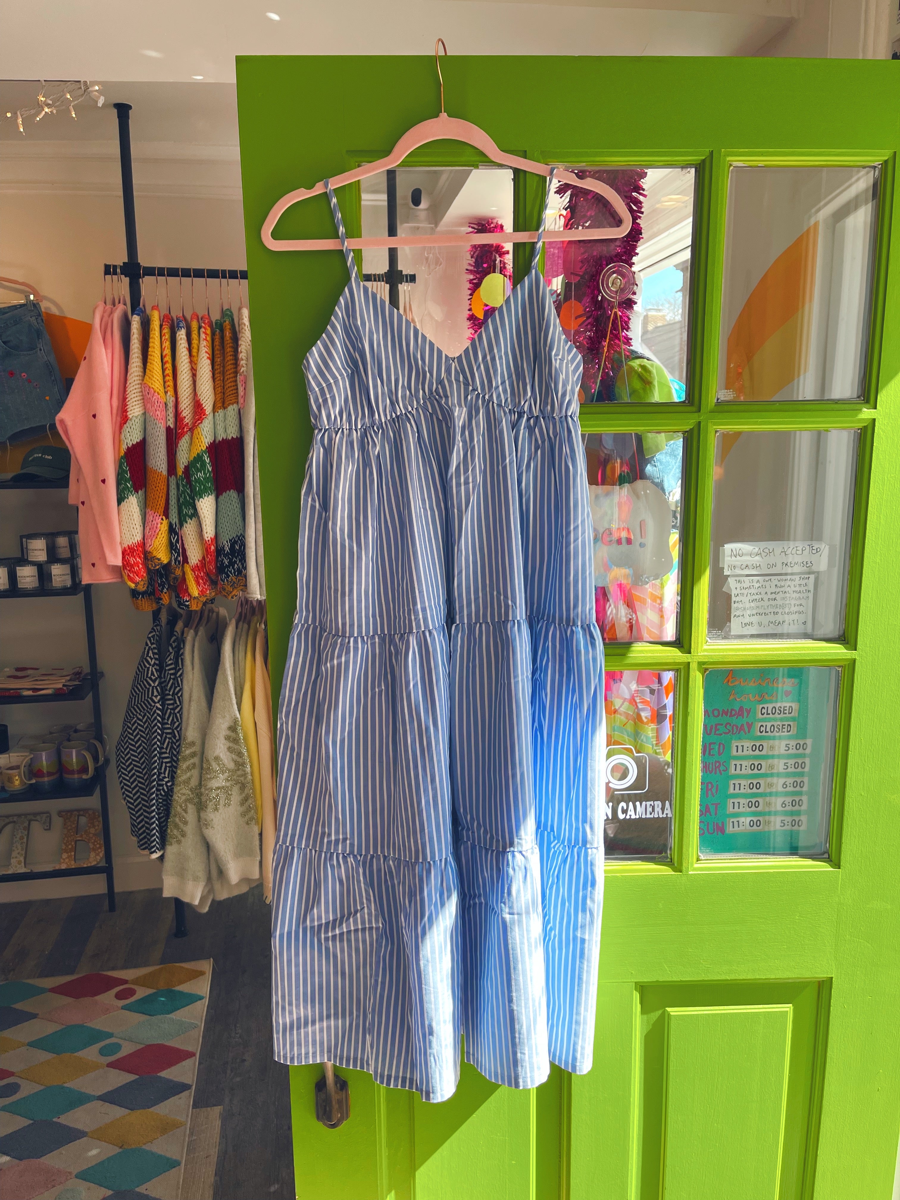 Colette Pinstripe Midi Dress