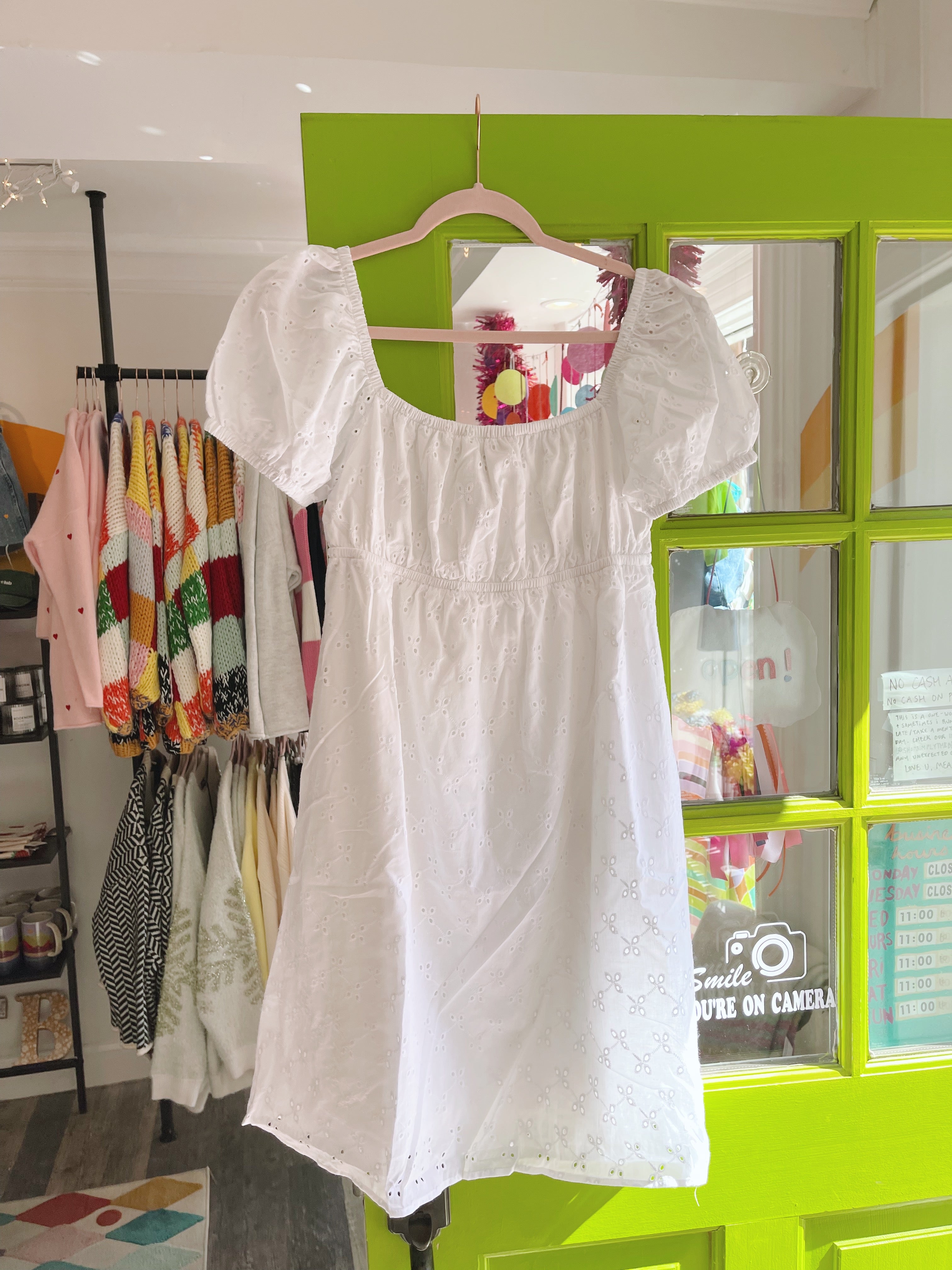 Cotton Poplin Eyelet Dress