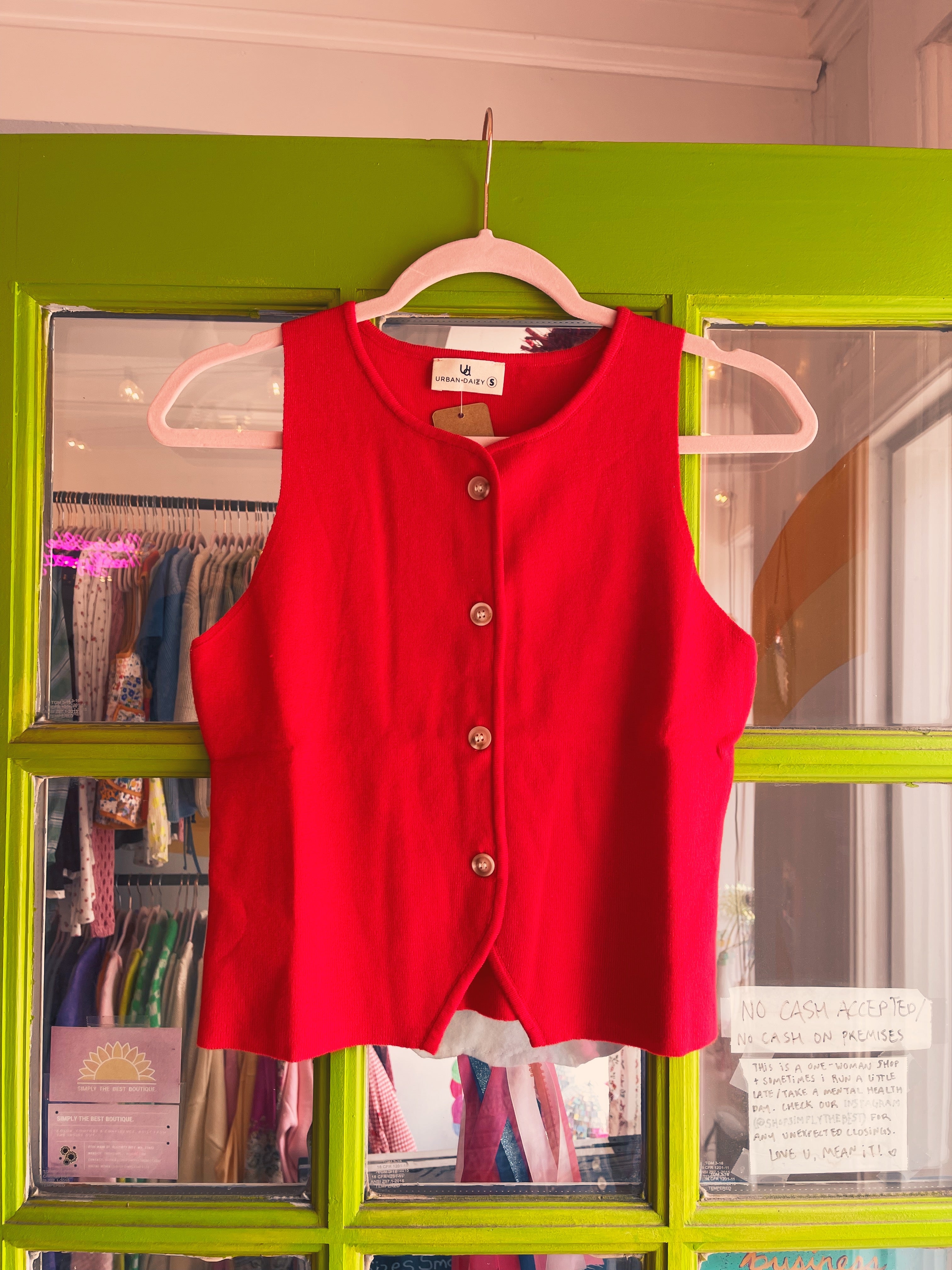 Cherry Red Sweater Vest