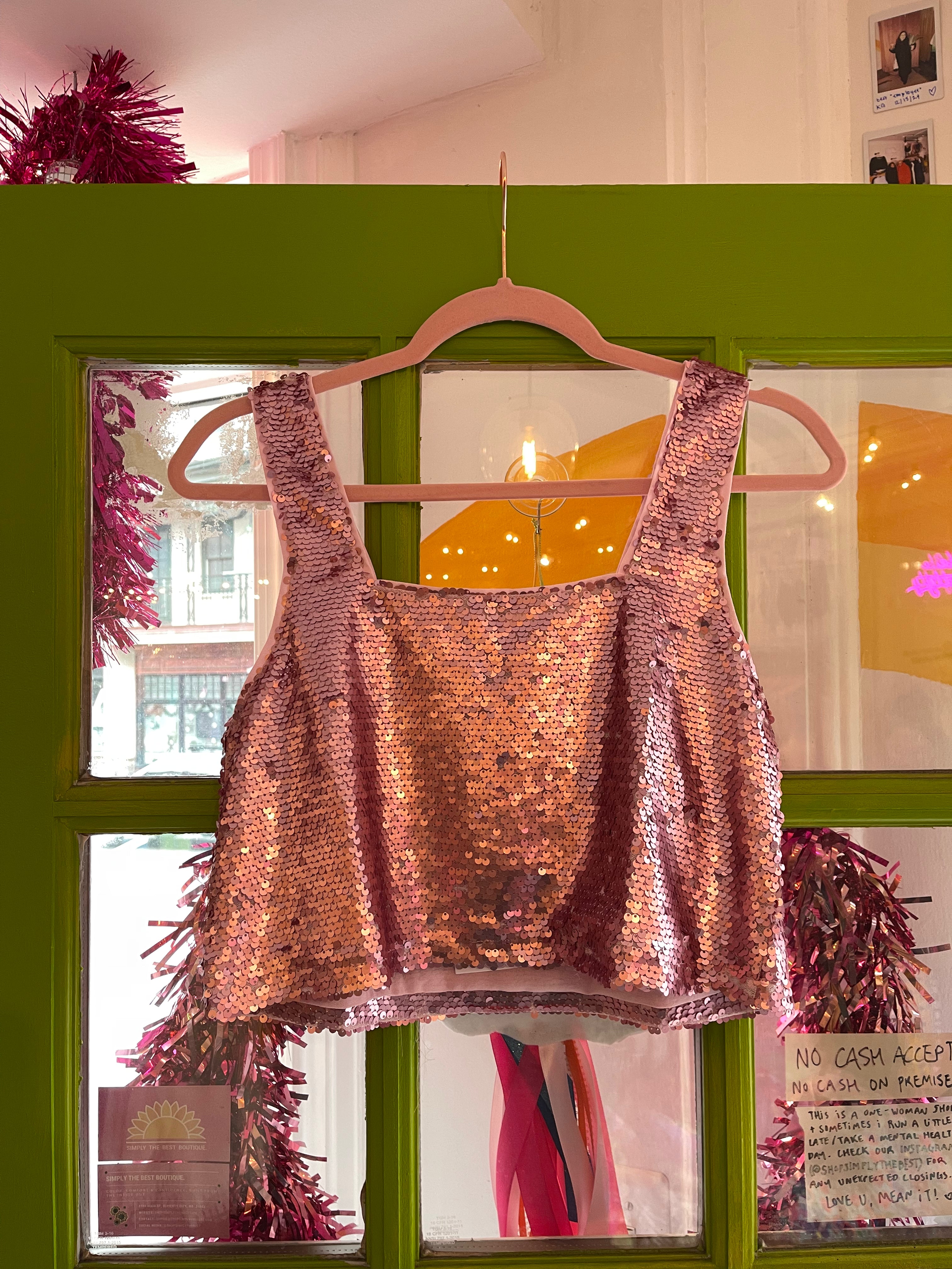 Shimmy & Shake Cropped Tank | Rose