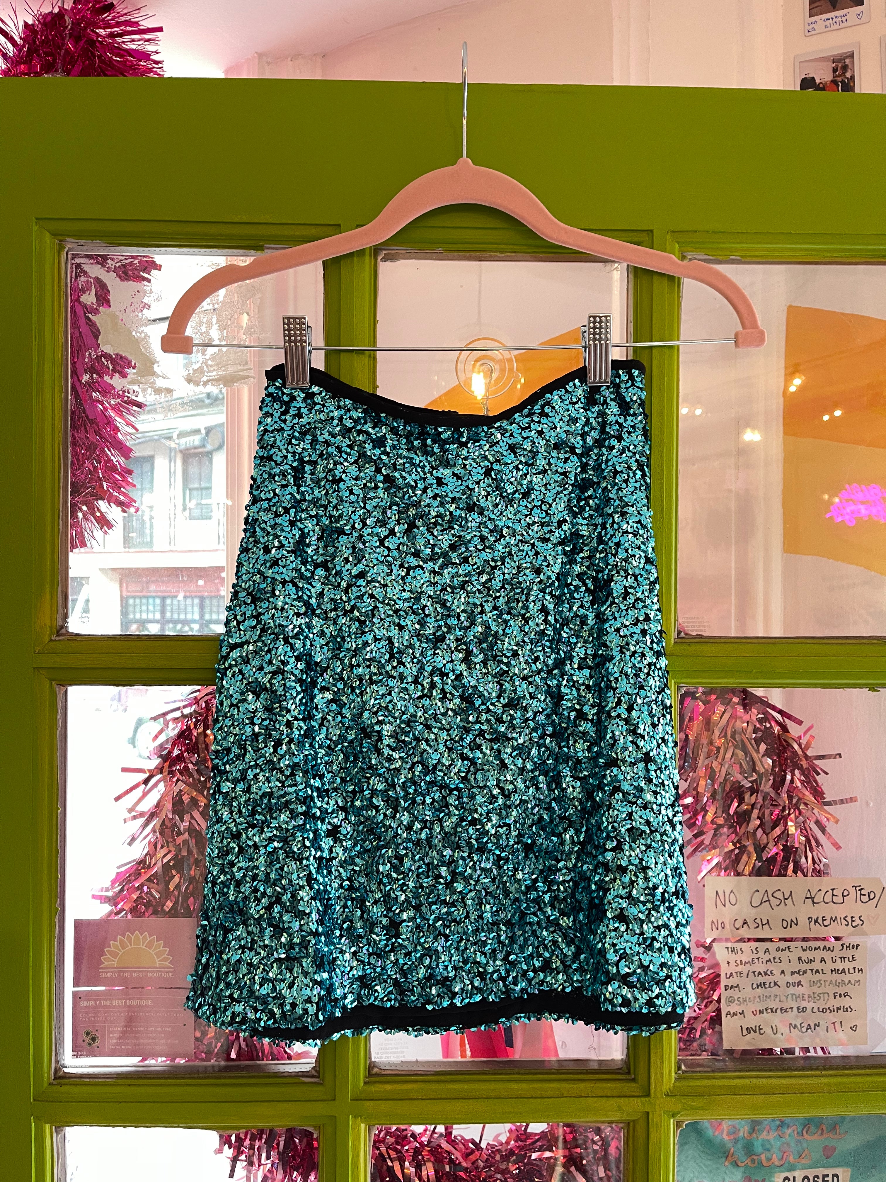 Shimmy & Shake Miniskirt | Teal