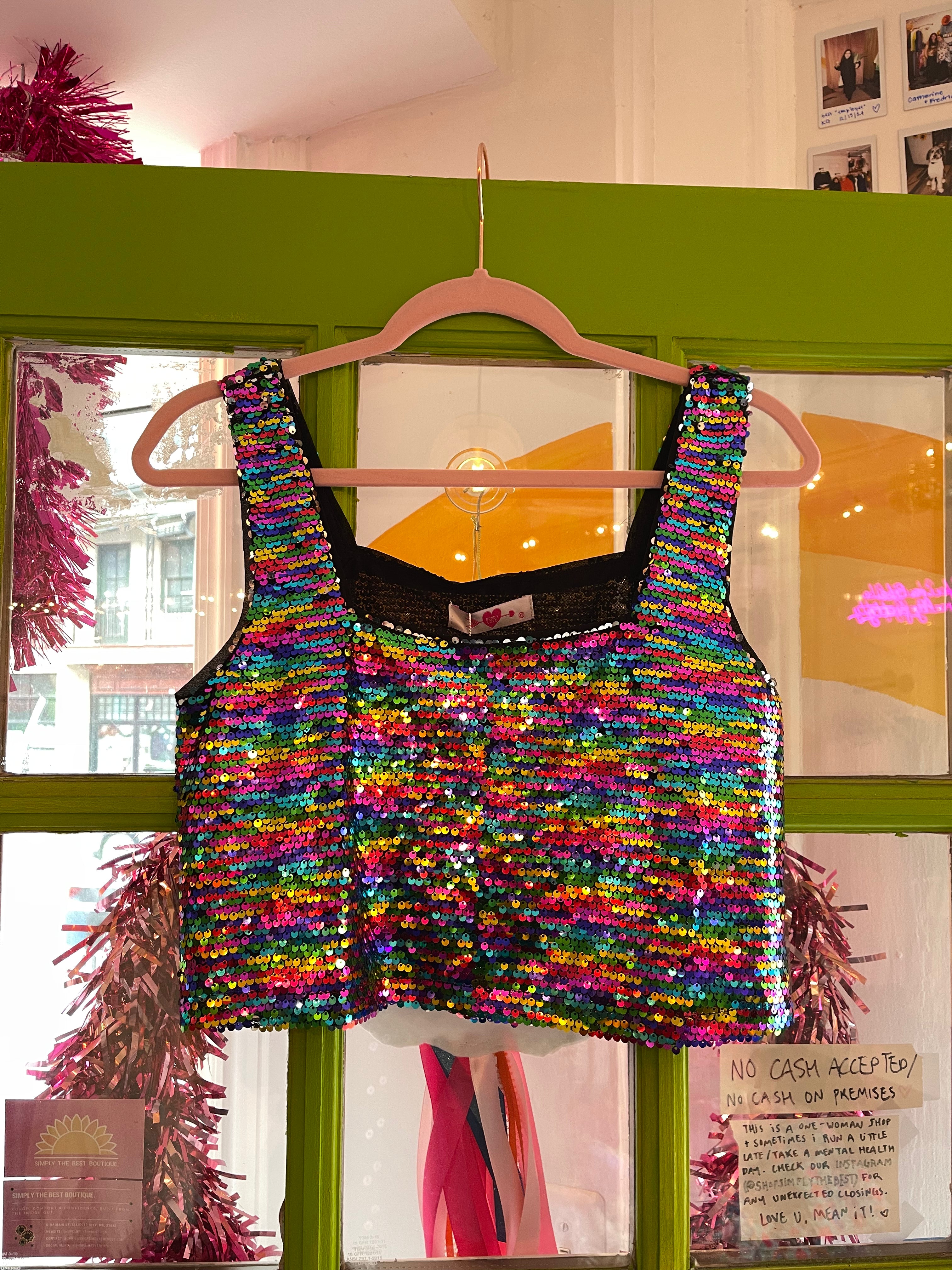 Shimmy & Shake Cropped Tank | Peacock