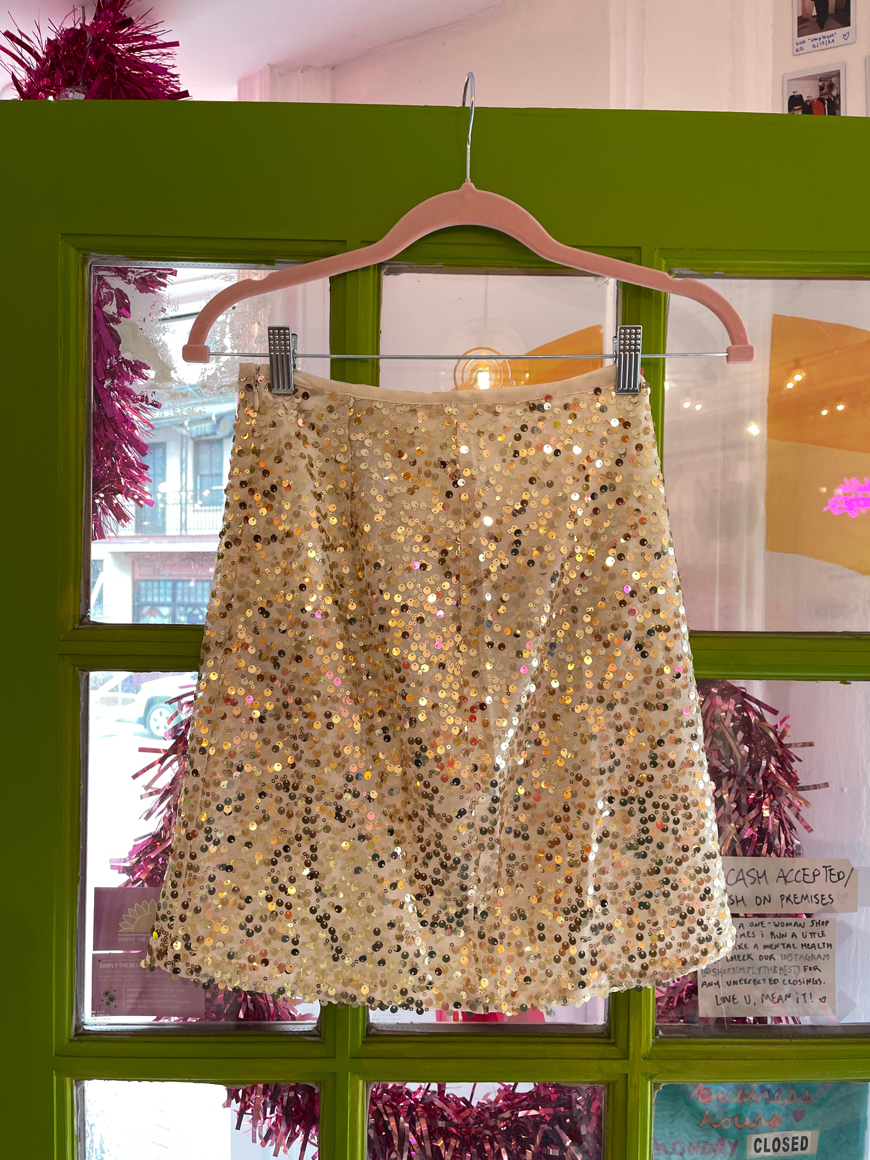 Shimmy & Shake Miniskirt | Gold