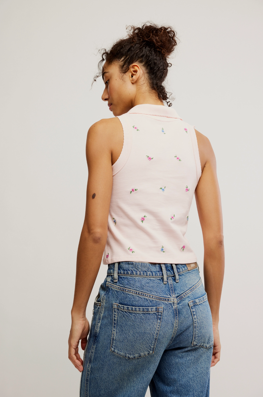 Pepper Knit Polo (Pink Marshmallow) | Free People