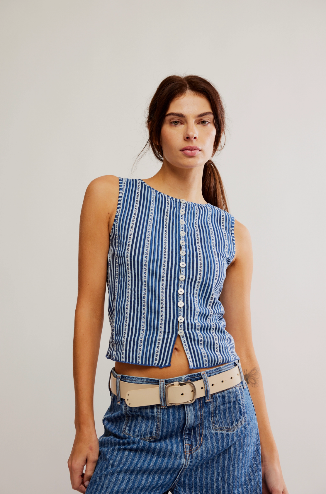 Tilly Vest (Printed - Navy) | Free People