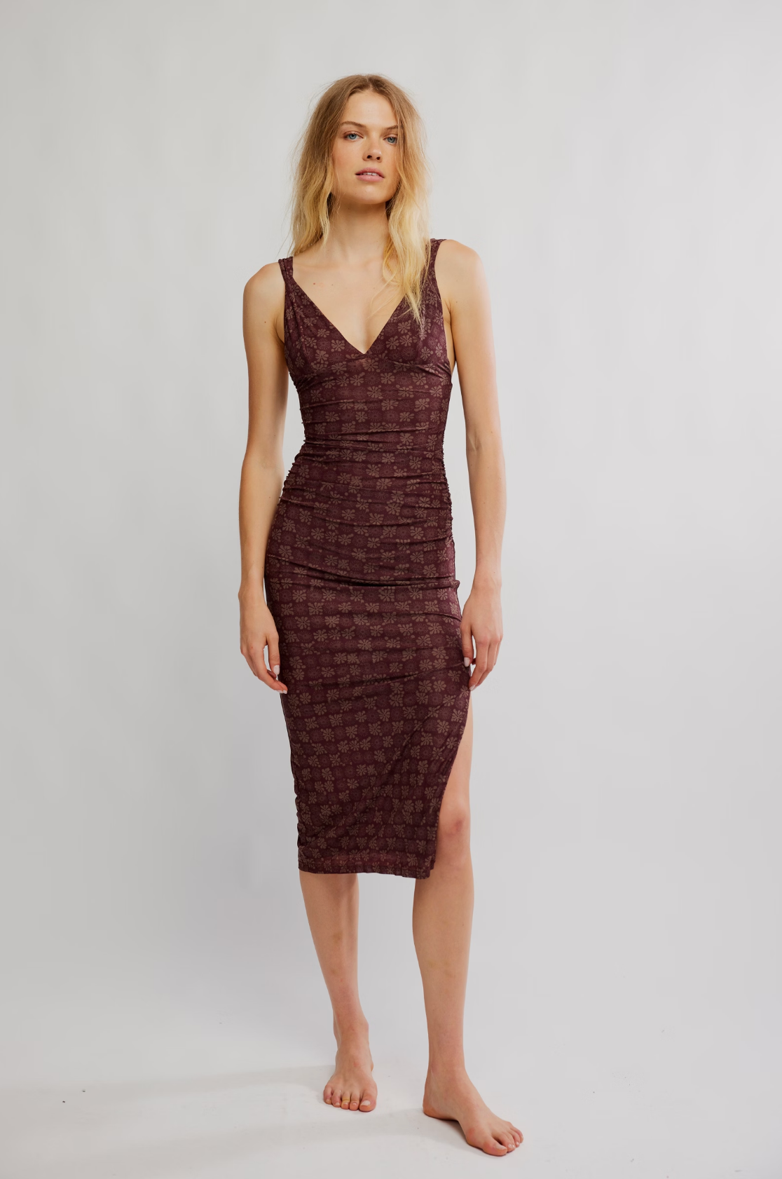 Long Live Printed Mesh Slip (Brown Combo) | Free People