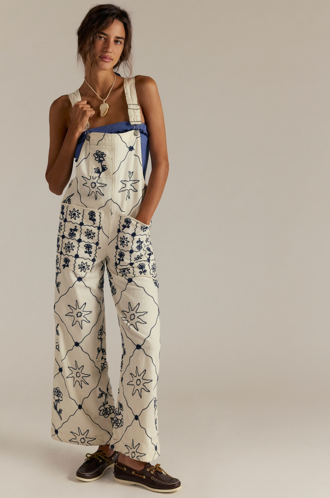 We The Free Rising Sun Overalls (Solar Ecru) | Free People