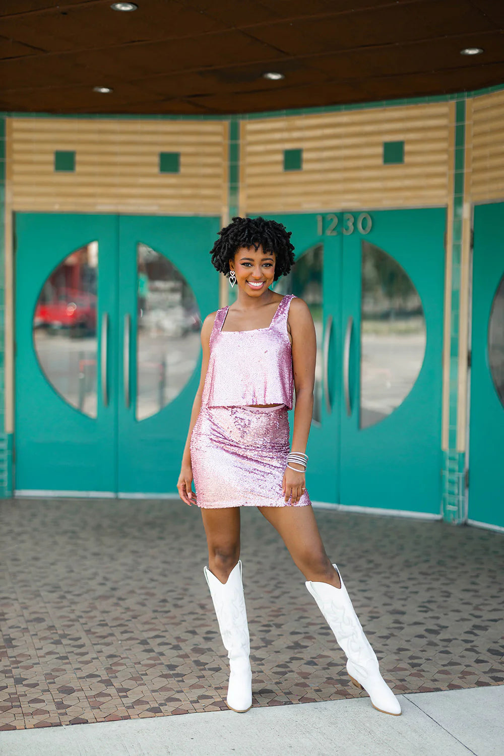 Shimmy & Shake Miniskirt | Rose