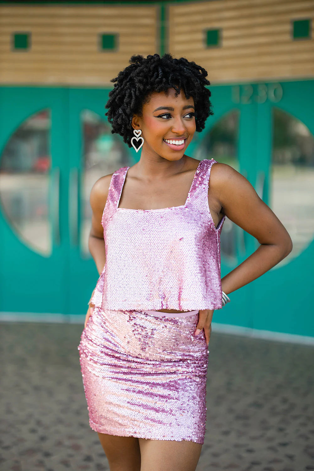 Shimmy & Shake Cropped Tank | Rose