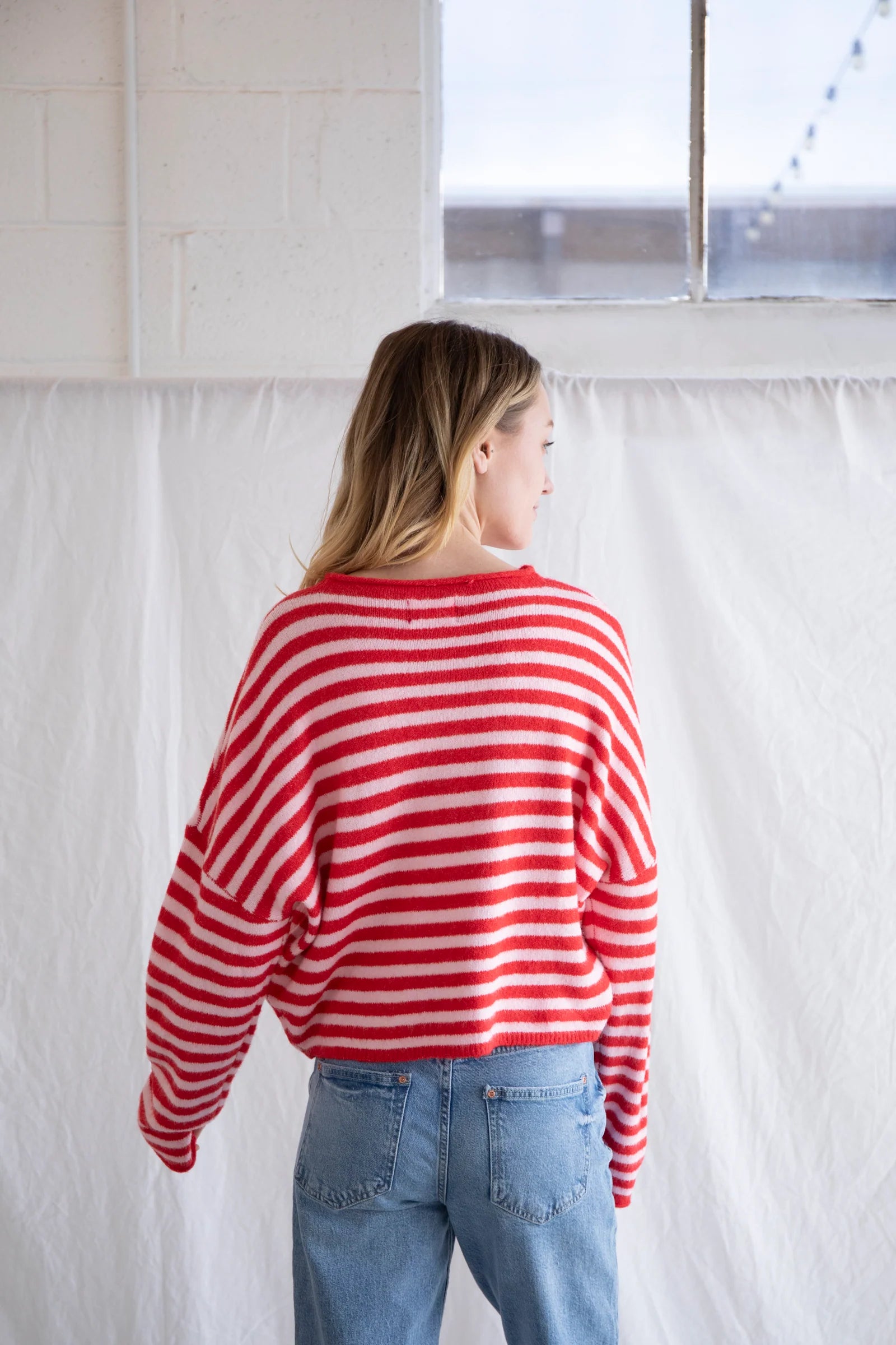 Simply the Best Cardi | Pink + Red (Striped)