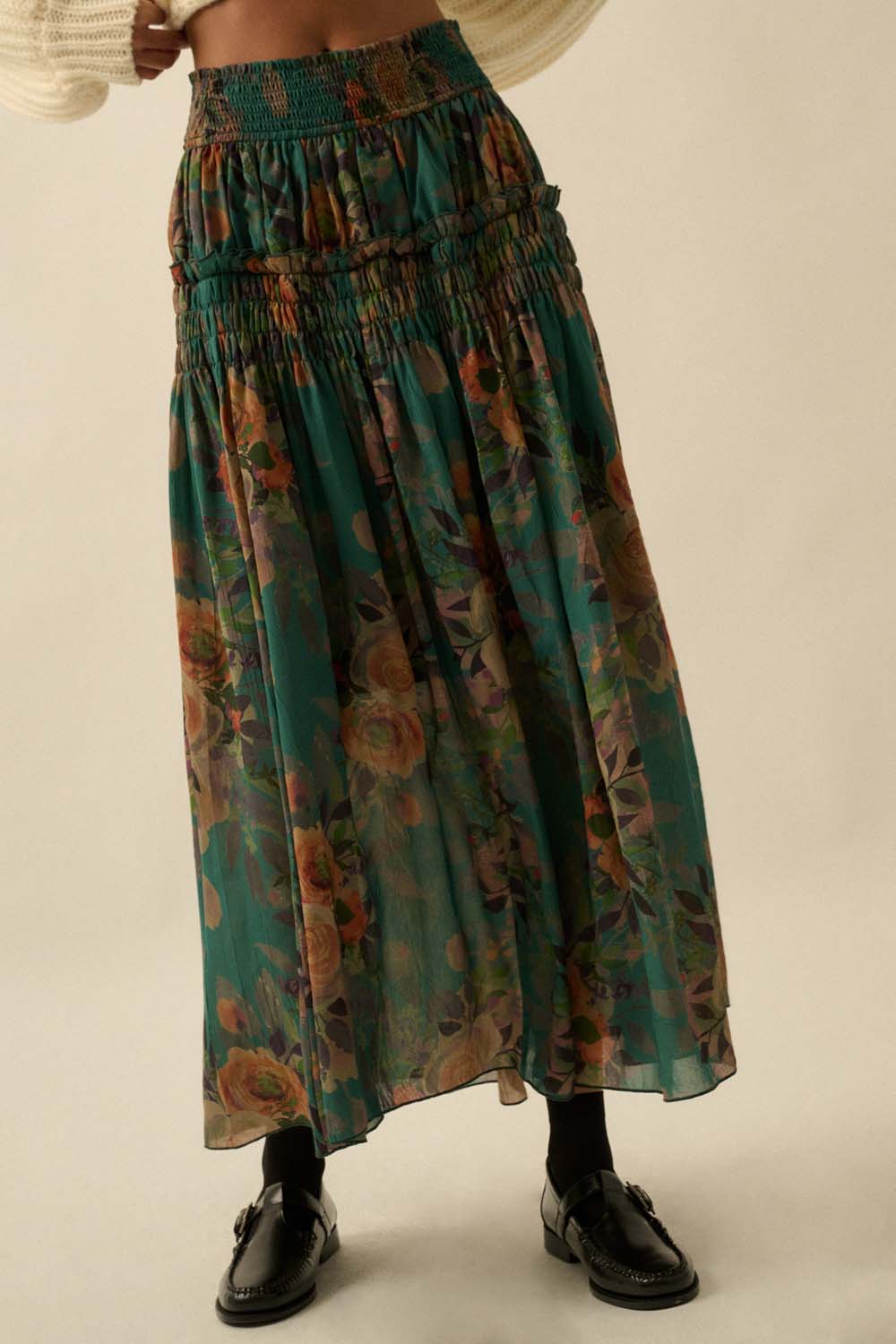 Vintage Vision Pine Maxi Skirt
