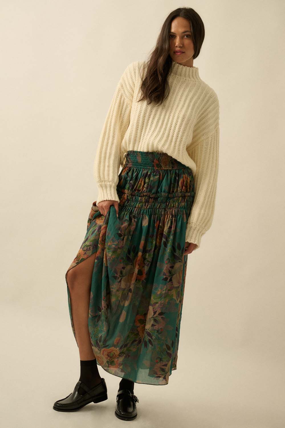 Vintage Vision Pine Maxi Skirt
