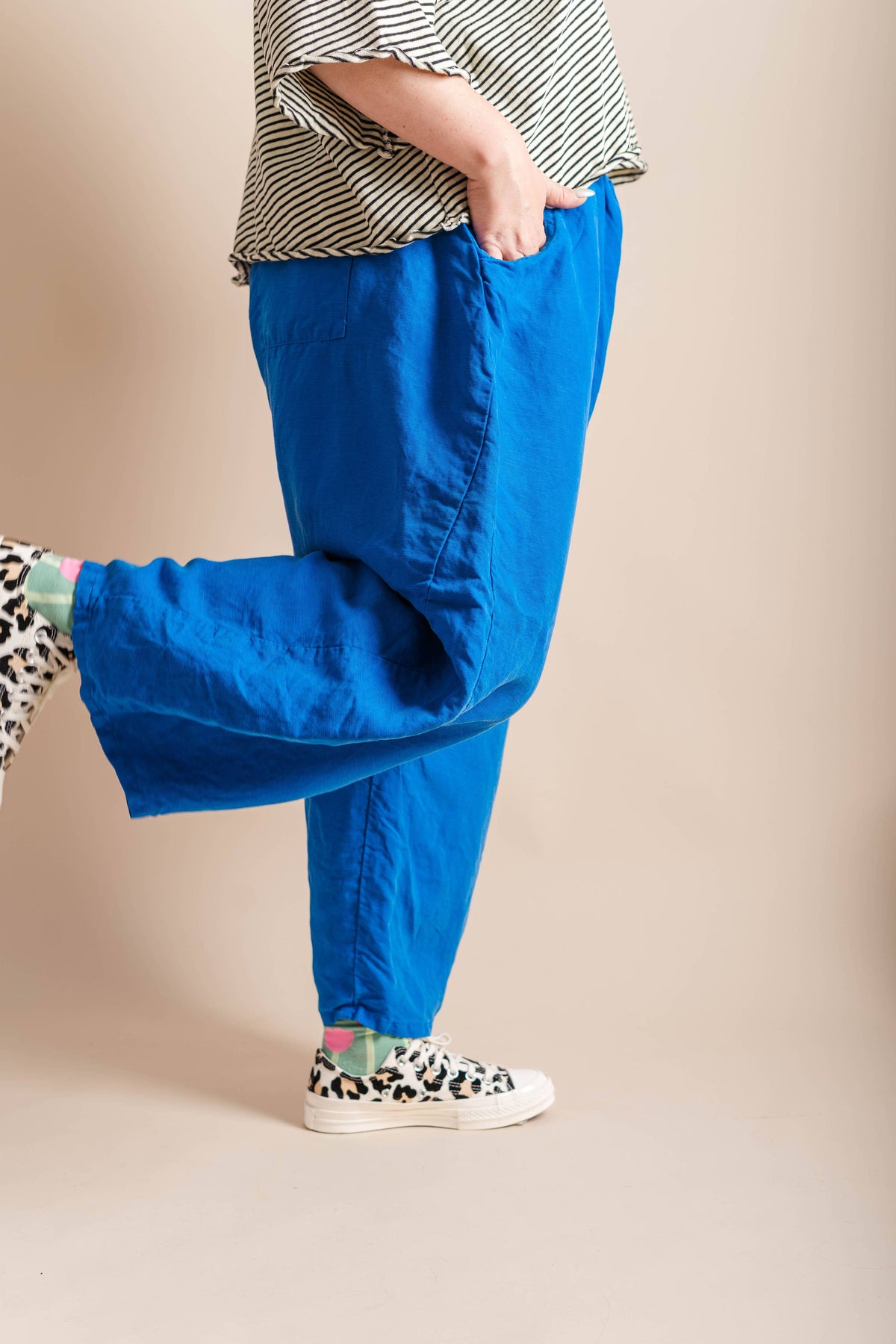Bright Blue Linen Balloon Pant | NETTLE STUDIOS