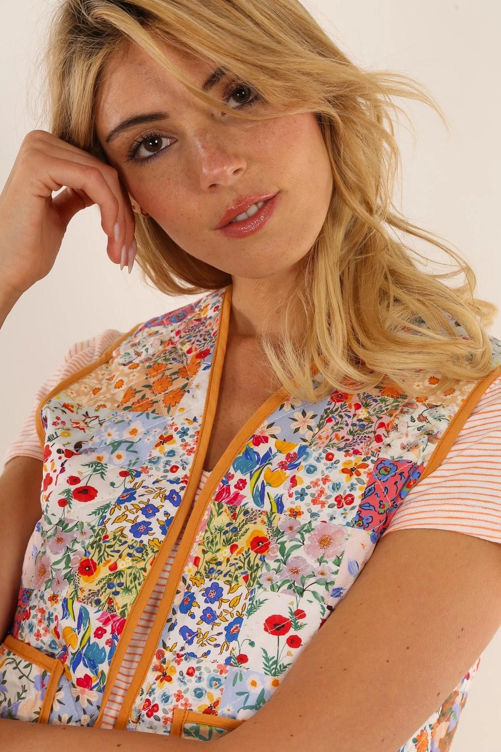 Quilted Floral Vest
