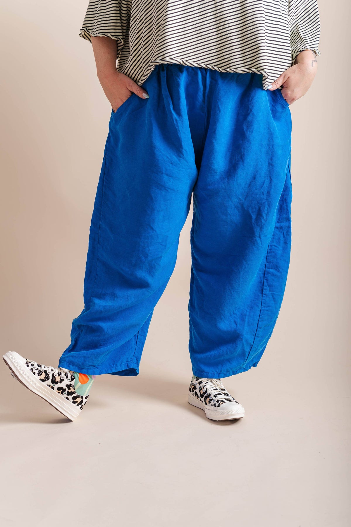 Bright Blue Linen Balloon Pant | NETTLE STUDIOS