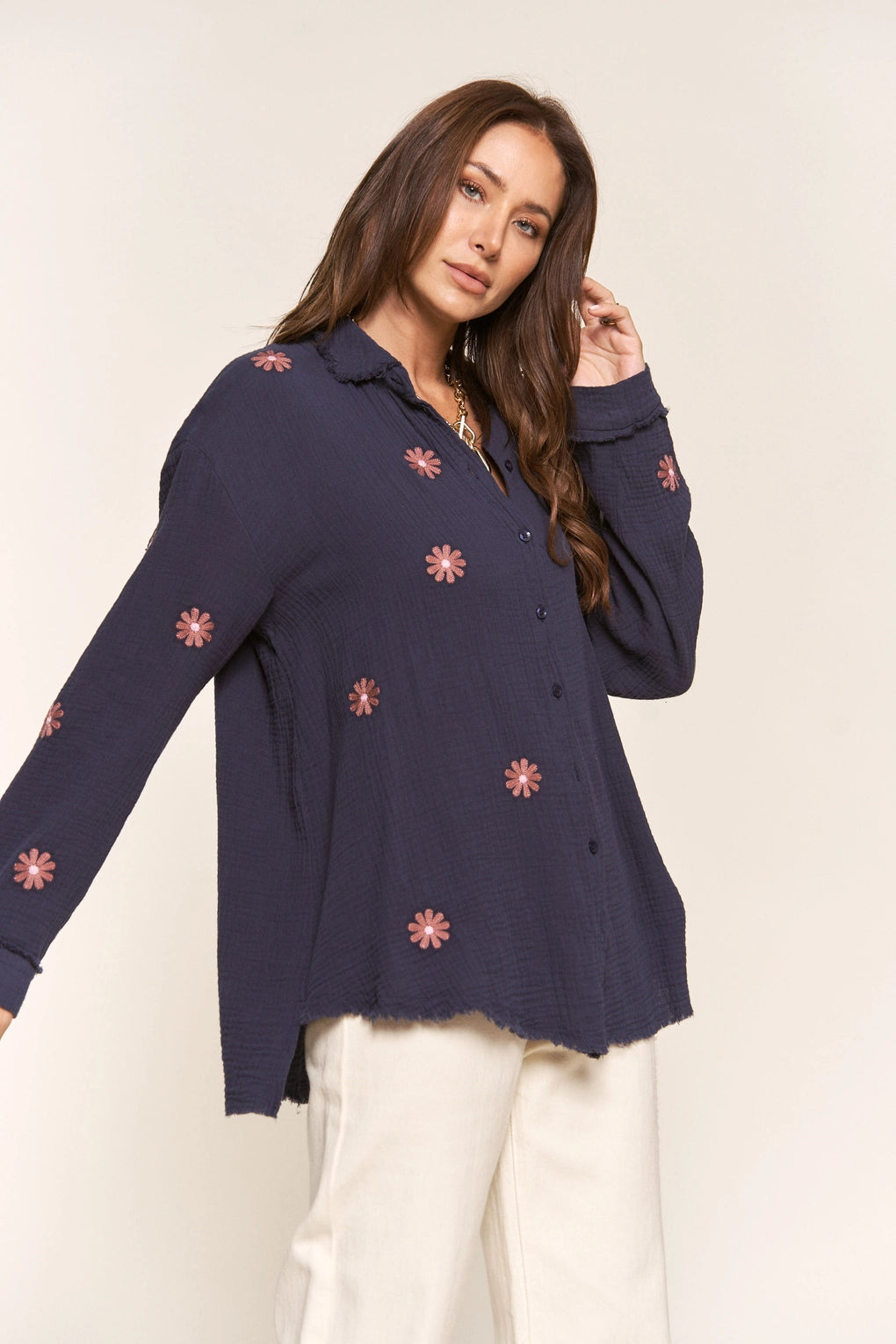 Flower Power Button Down