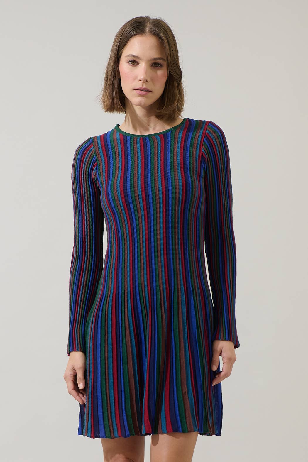 Genesis Rainbow Stripe Knit Minidress