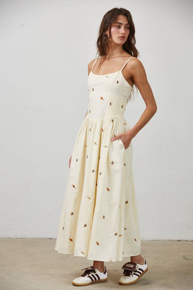 FALL-ing Leaves Cotton Maxi Dress