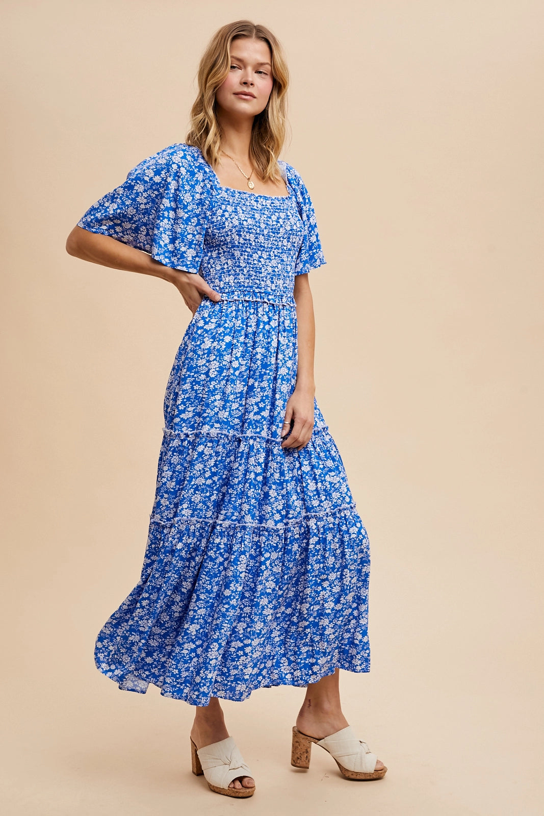 Chickadee Blues Midi Dress