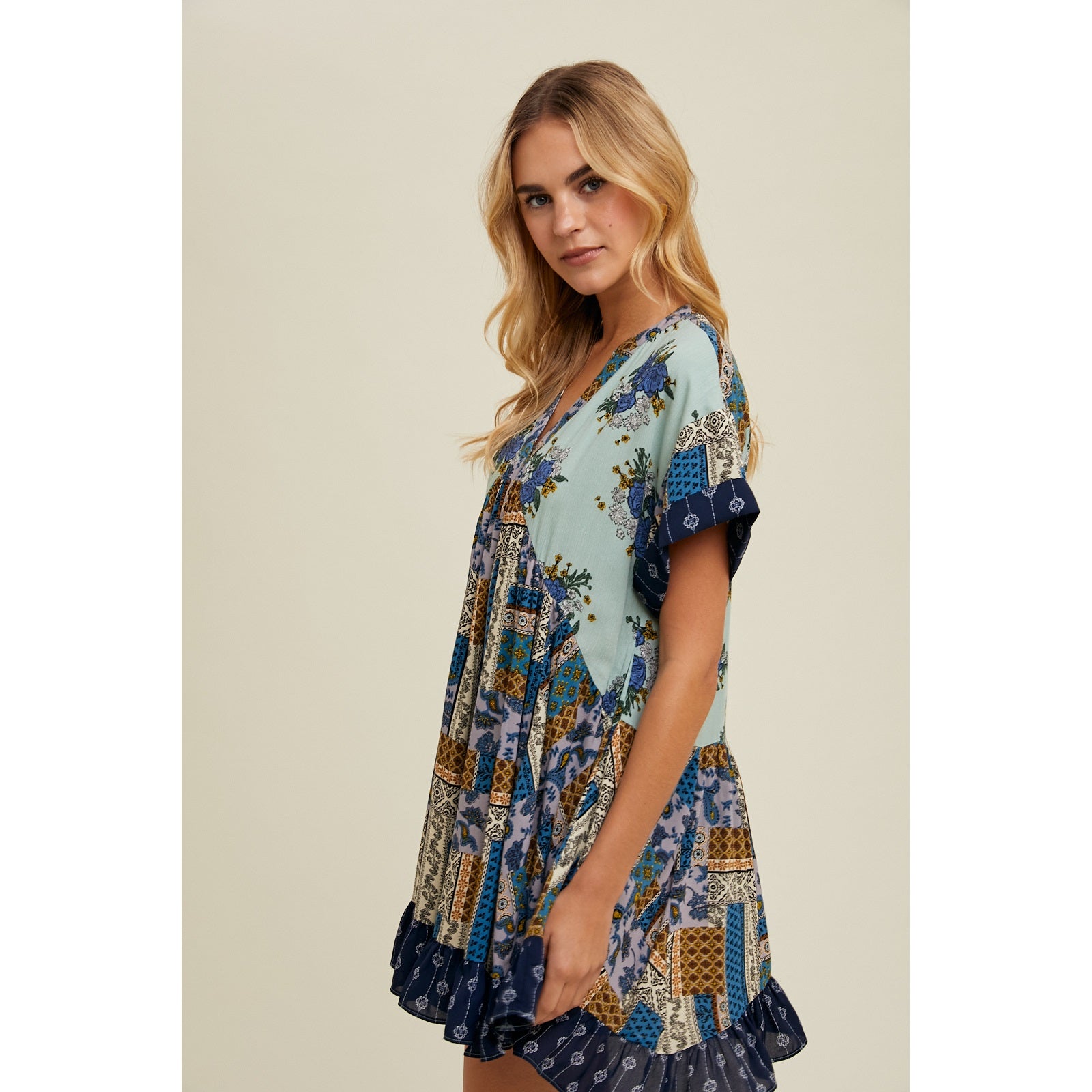 Willa Multipattern Minidress