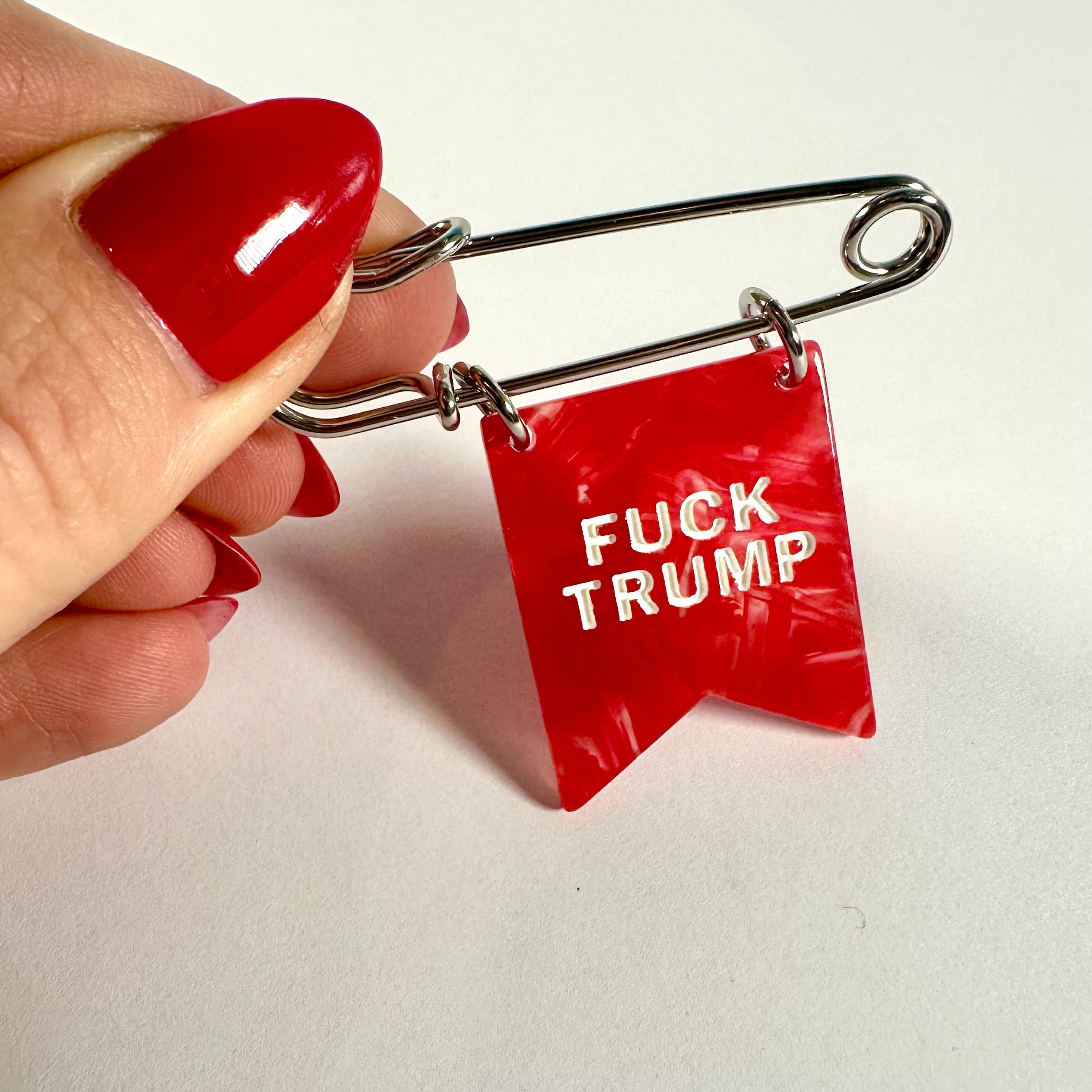 F*ck Tr*mp Banner Ribbon Safety Pin