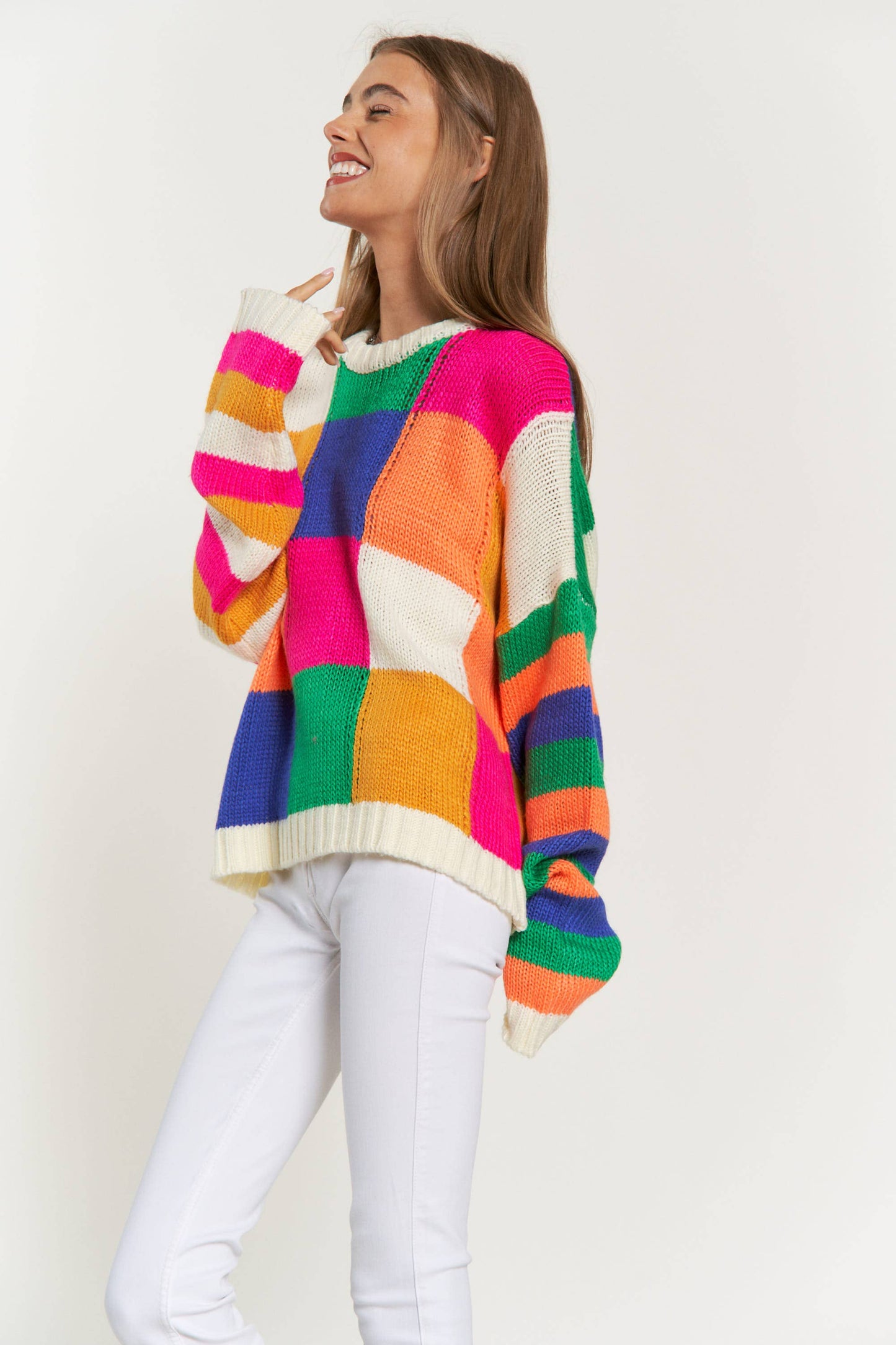 Checkerboard Vivids Sweater