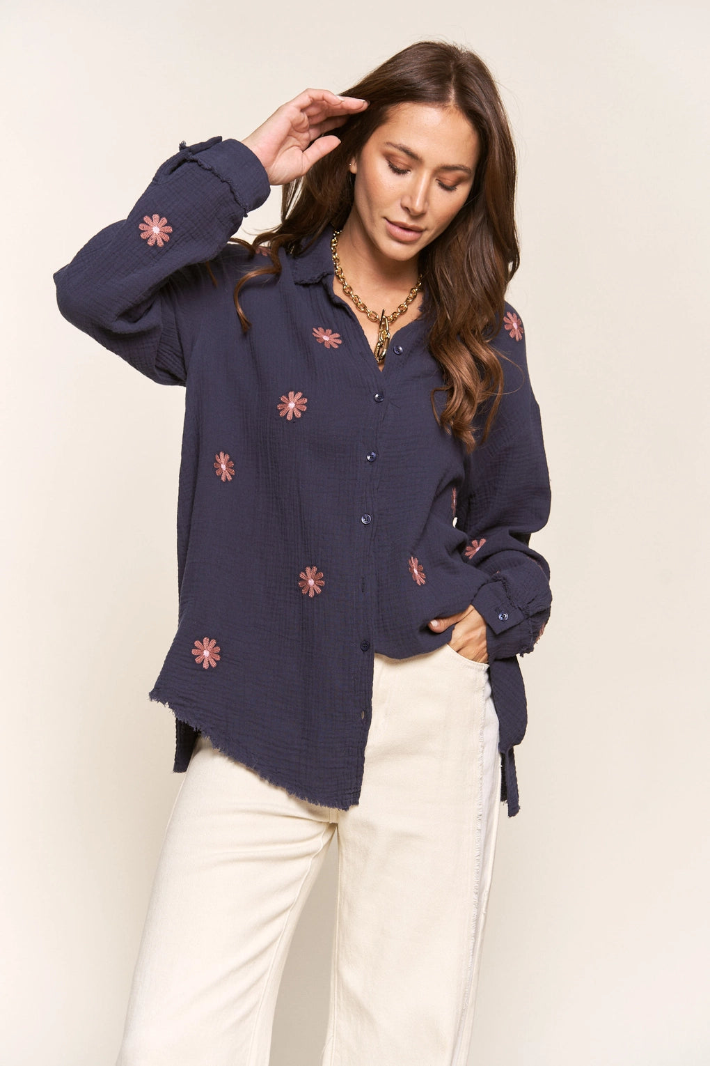 Flower Power Button Down