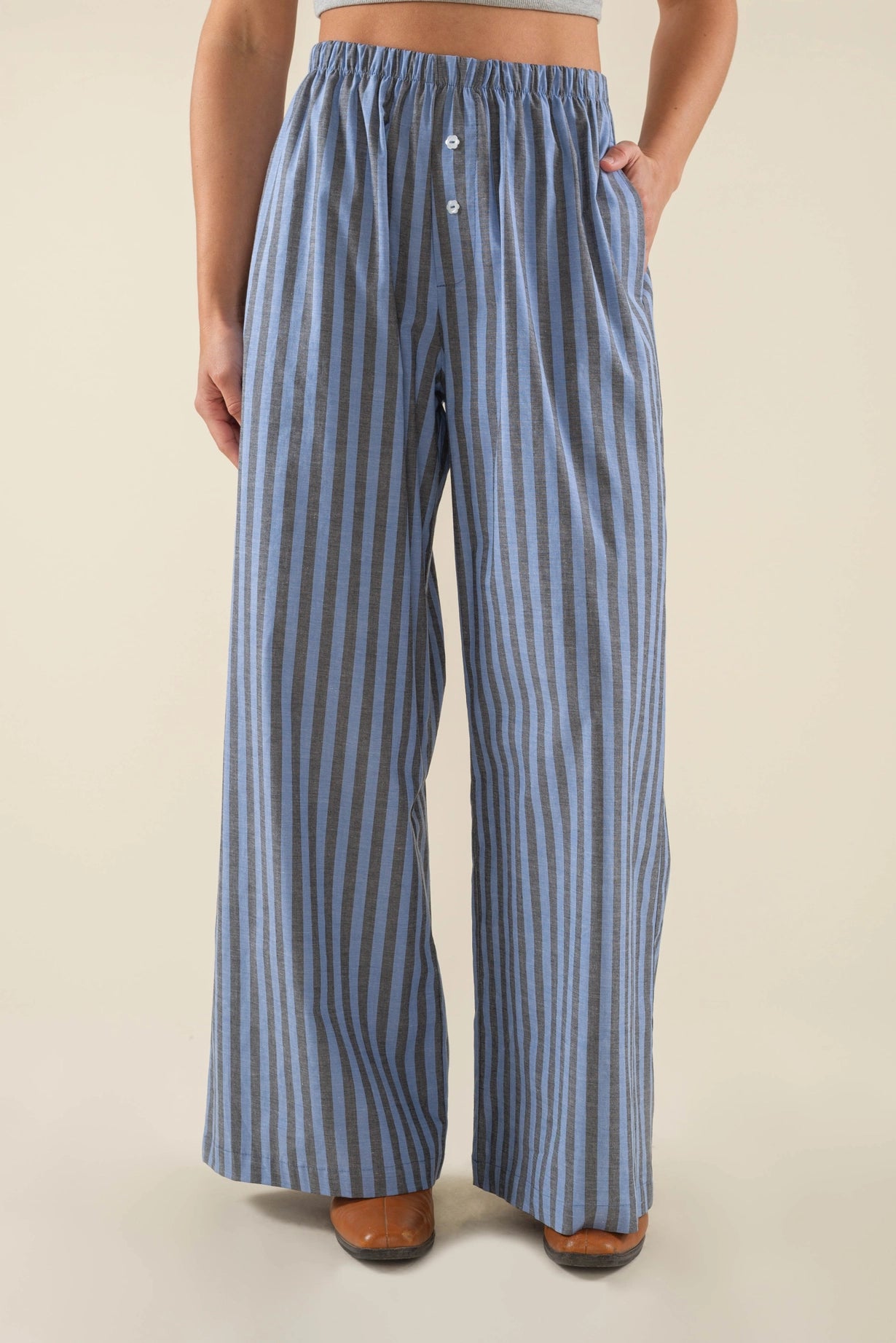 Poplin Striped Boxer Pants