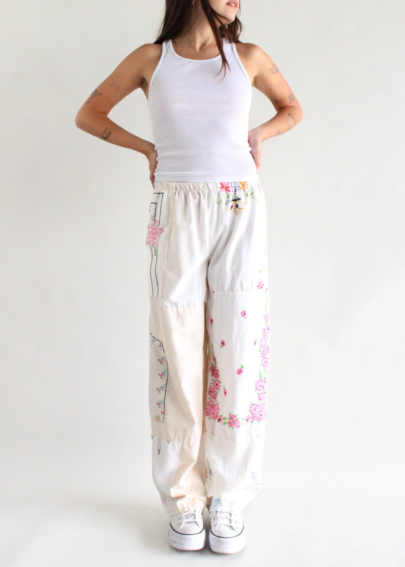 Upcycled Embroidered Pants | AMERICAN RECYCLED CLOTHING