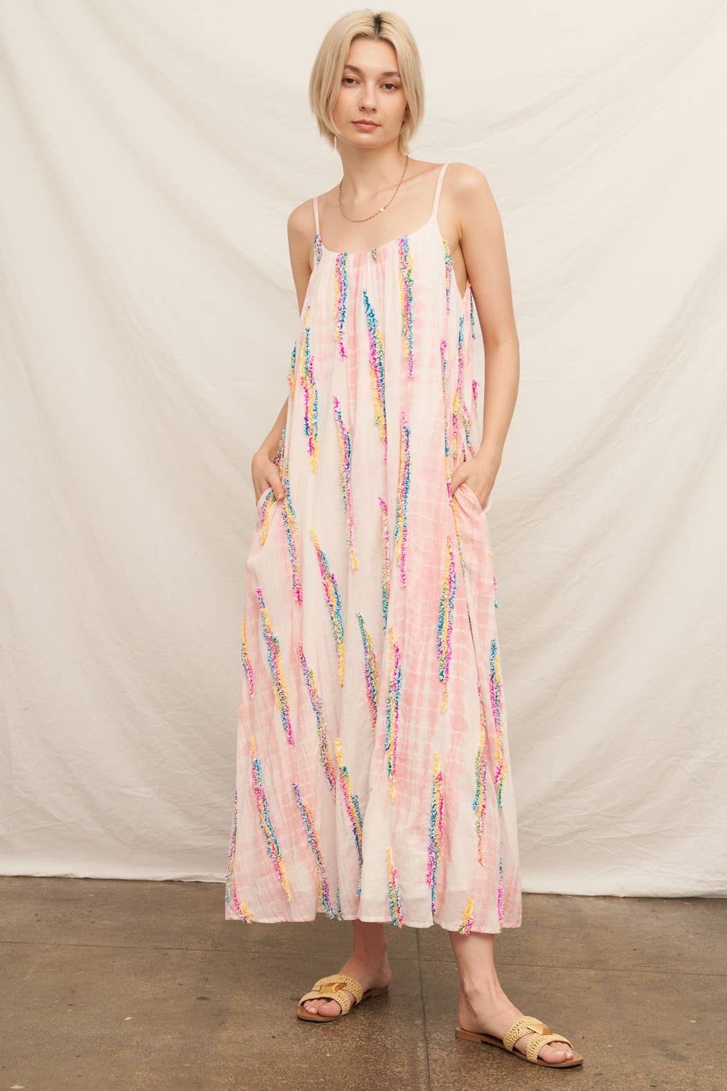 Tufted Tie-Dyed Sundress
