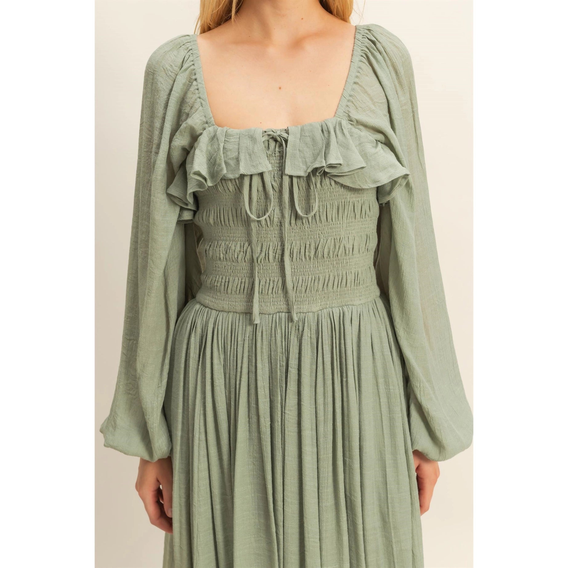Ren Faire Midi Dress (Fern)