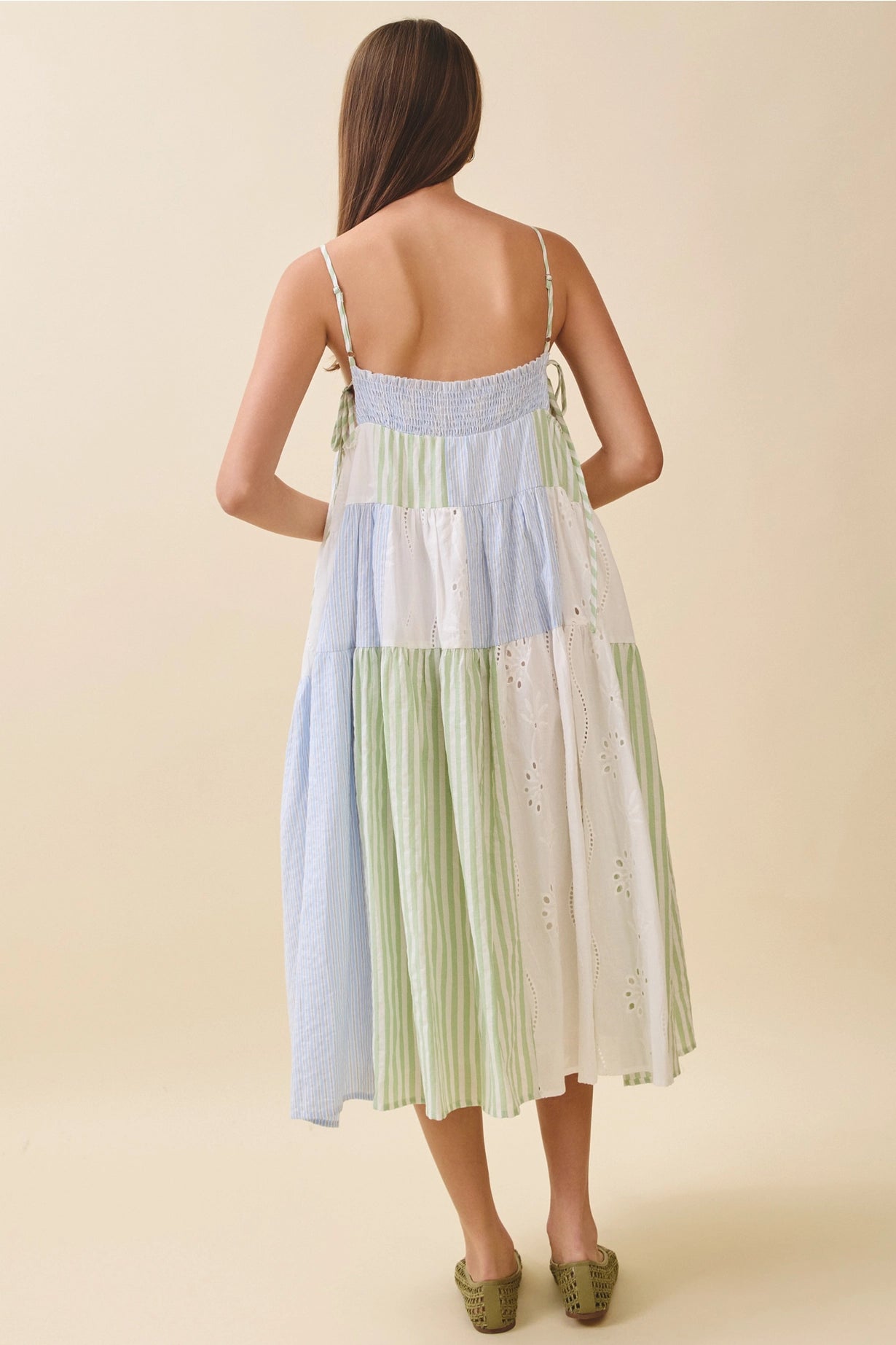 Breezy Day Patchwork Midi Dress