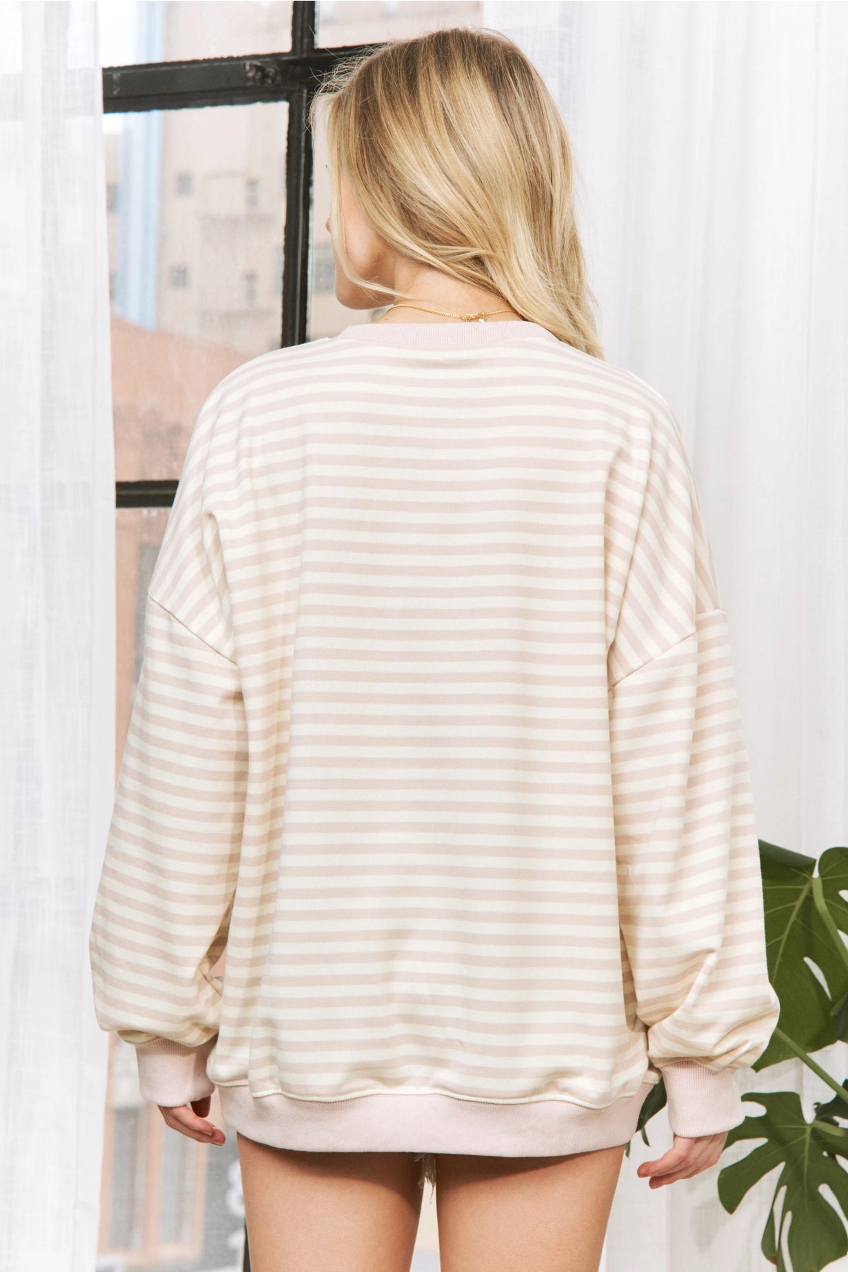Striped Everyday Pullover (Beige)